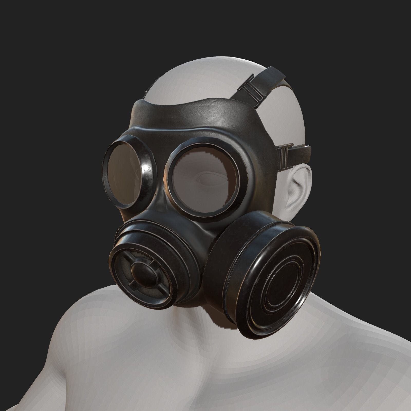 Gas mask helmet scifi fantasy armor hats military  Low-poly 3D model_8