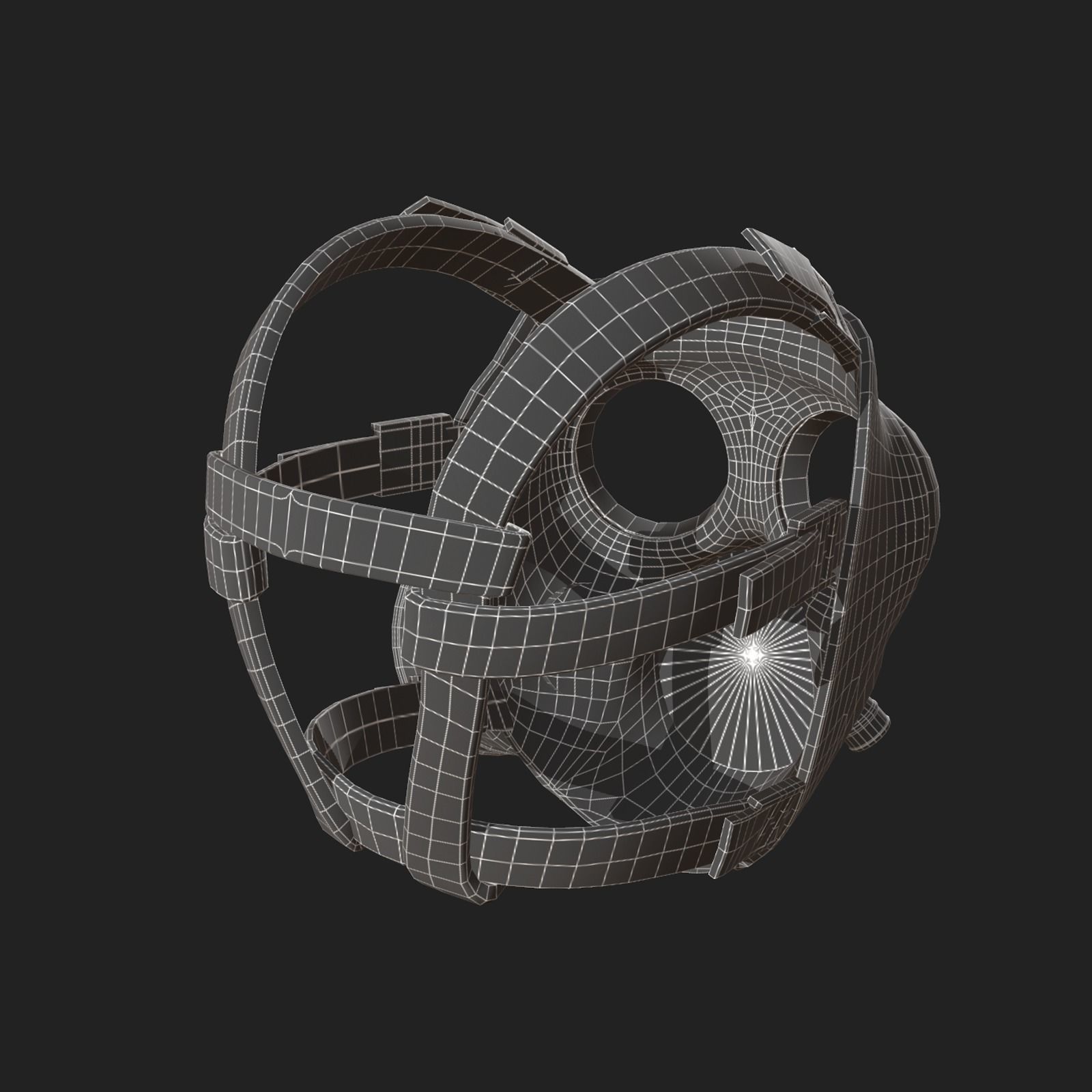 Gas mask helmet scifi fantasy armor hats military  Low-poly 3D model_9