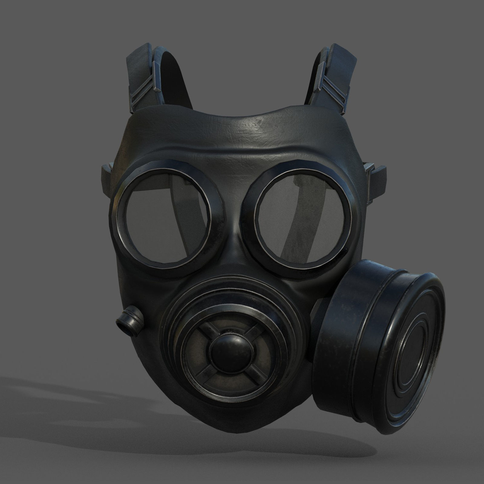 Gas mask helmet scifi fantasy armor hats military  Low-poly 3D model_1