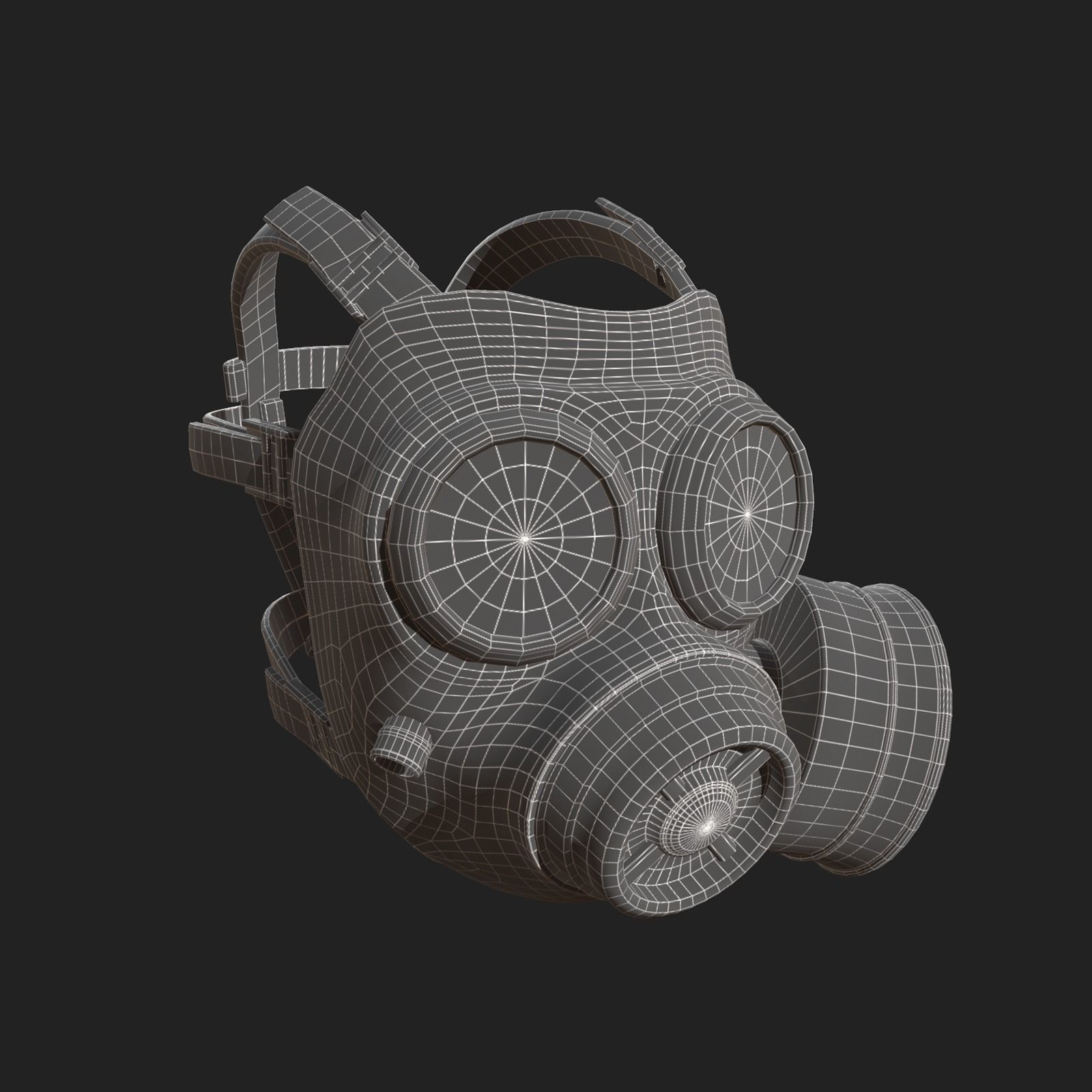 Gas mask helmet scifi fantasy armor hats military  Low-poly 3D model_10