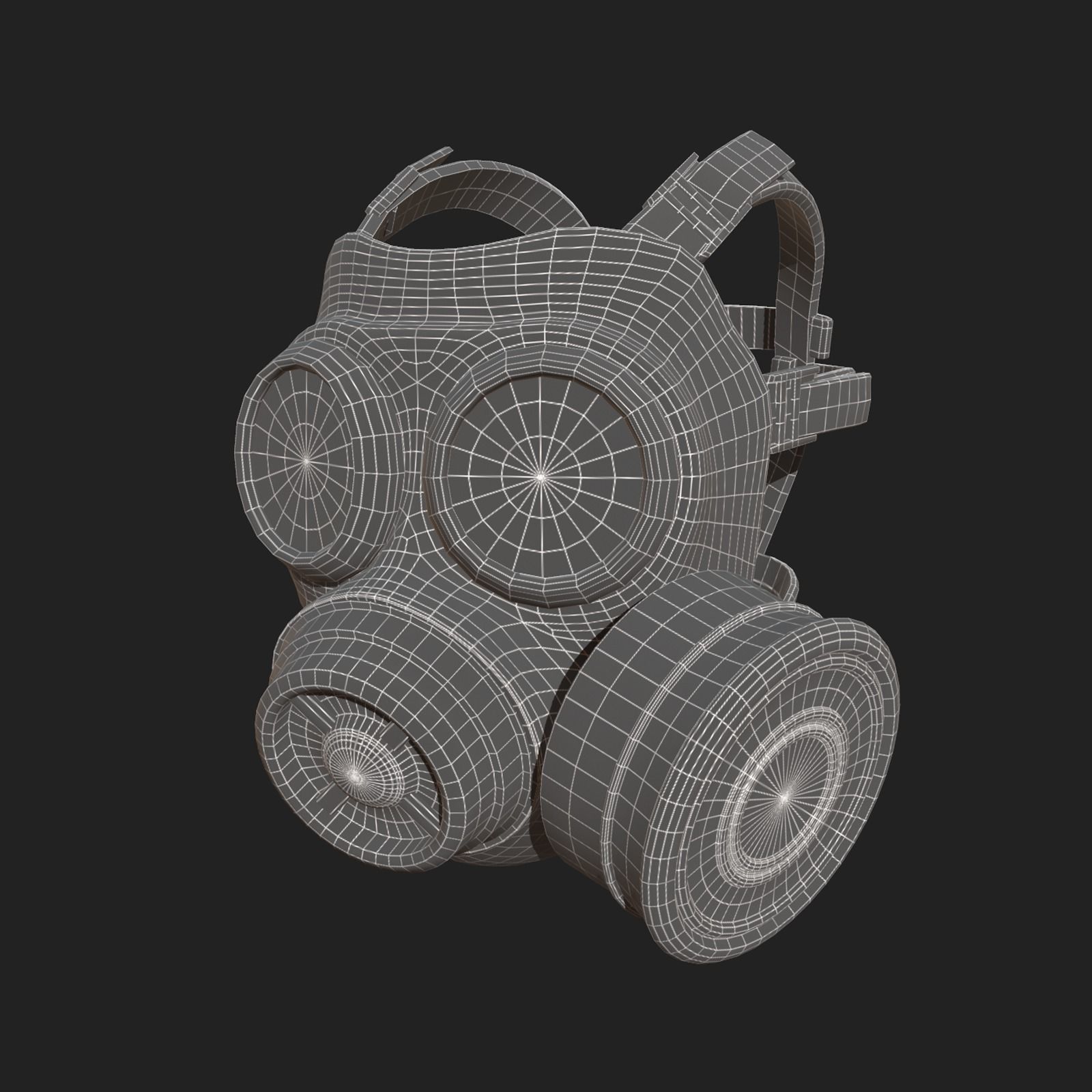 Gas mask helmet scifi fantasy armor hats military  Low-poly 3D model_11