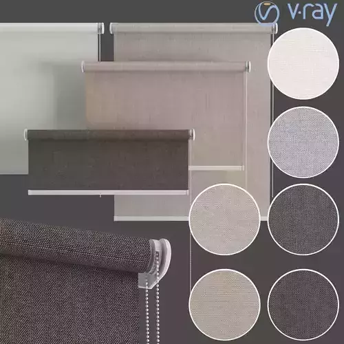 roller blind set 04 3D model