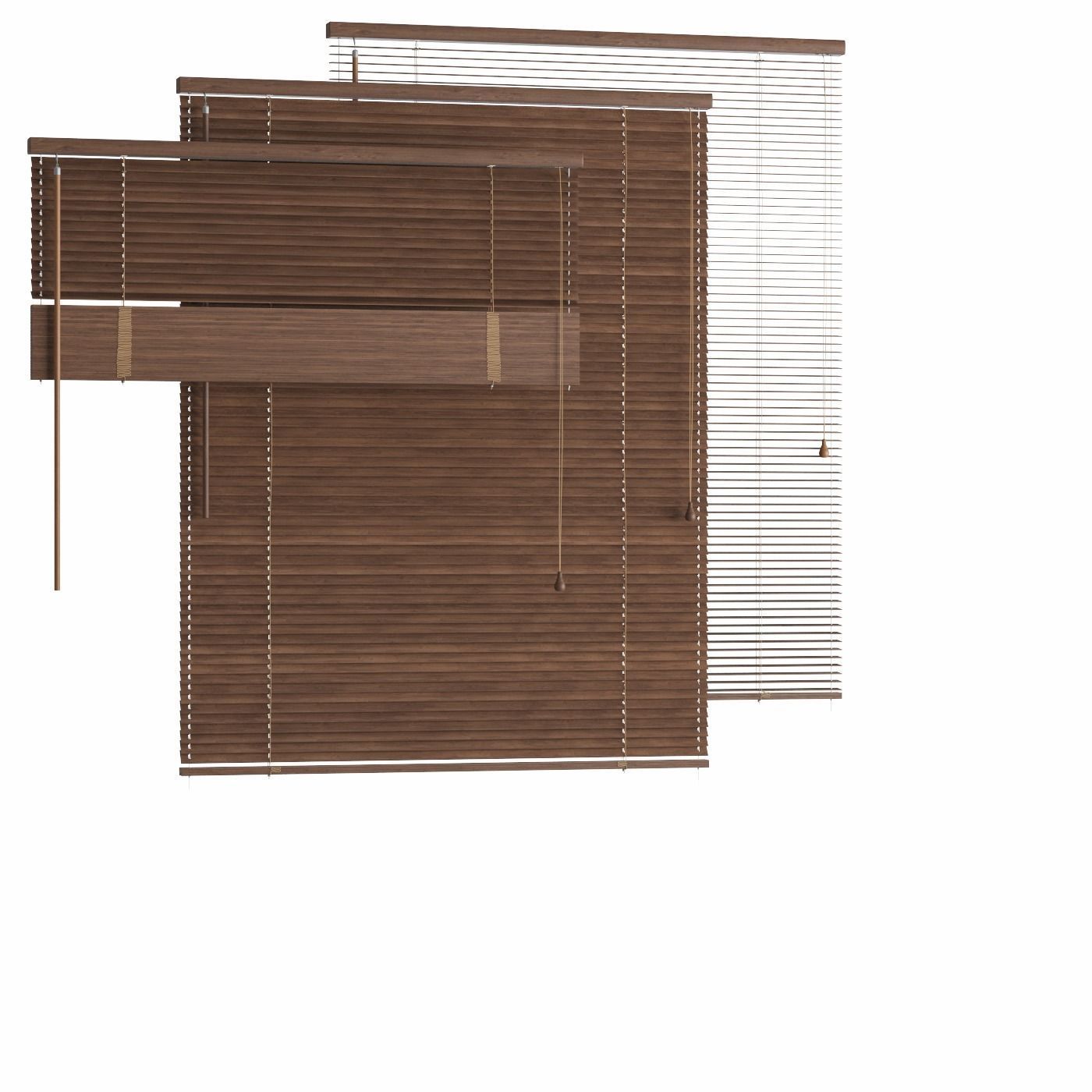 Wooden blinds 3 options 900 mm 3D model_1