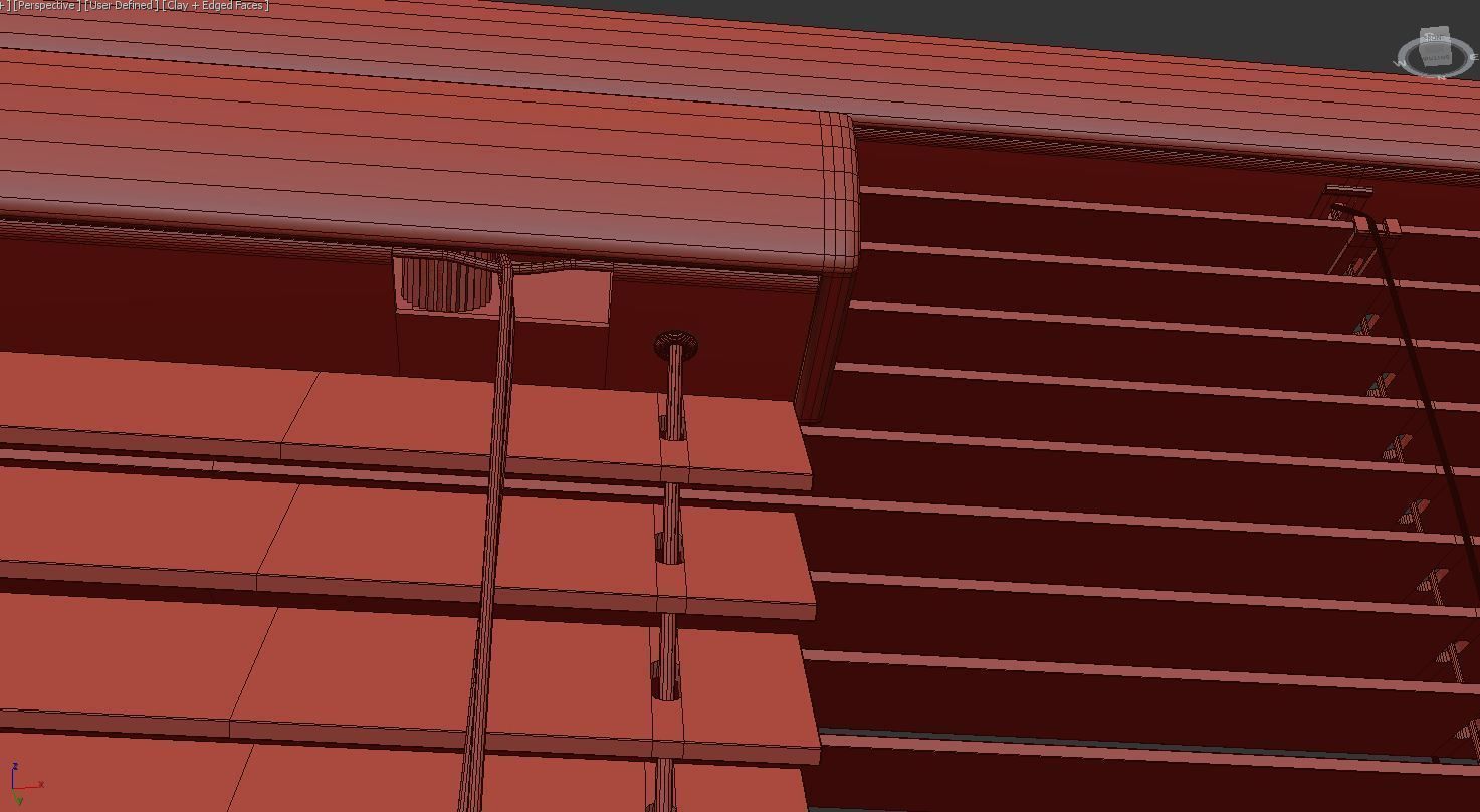 Wooden blinds 3 options 900 mm 3D model_9