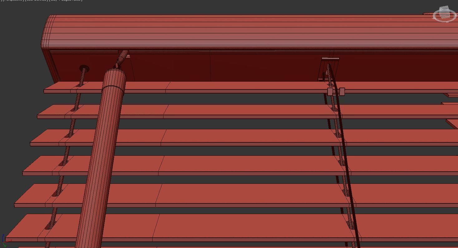 Wooden blinds 3 options 900 mm 3D model_10