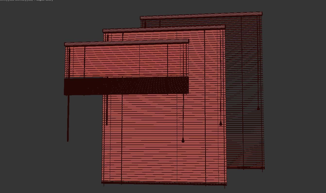 Wooden blinds 3 options 900 mm 3D model_4