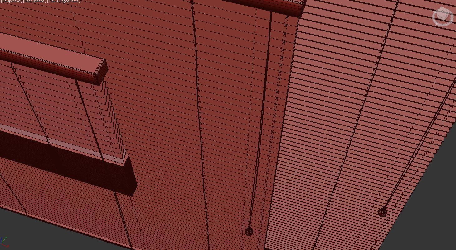 Wooden blinds 3 options 900 mm 3D model_7