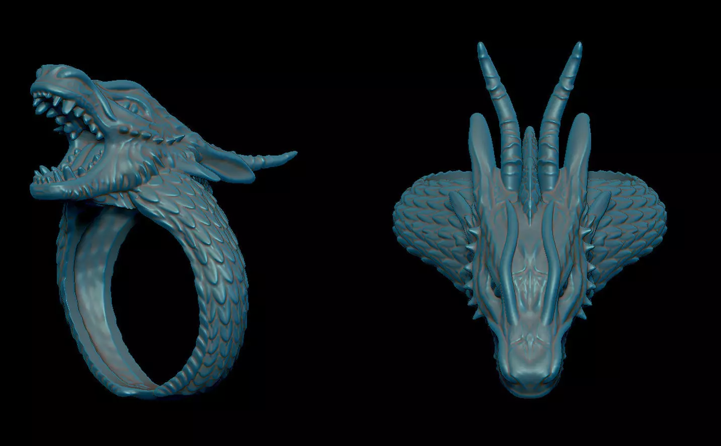 Dragon ring 3D print model_0