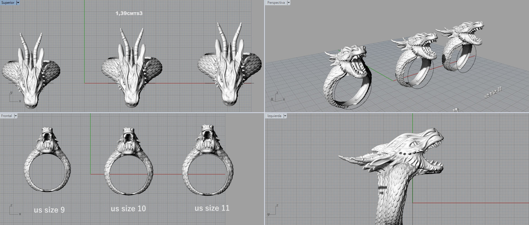 Dragon ring 3D print model_9