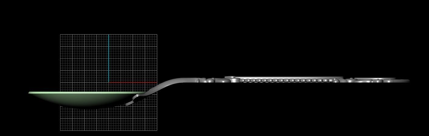 Spoon silver with ornate design 3D print model_7