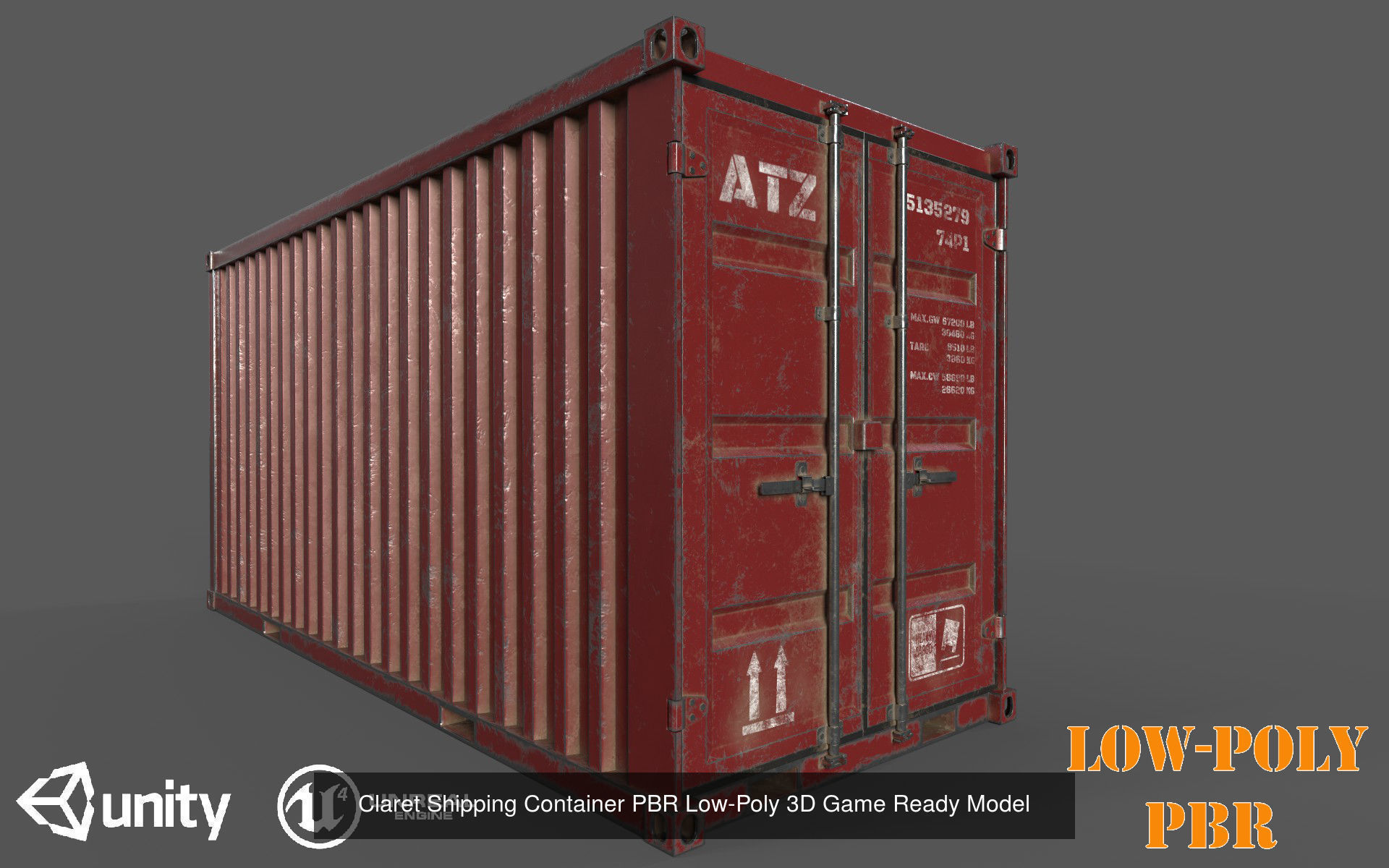 9 Colourfull Container Pack PBR Low-Poly Game Ready 3D Model 3D Model Collection_1