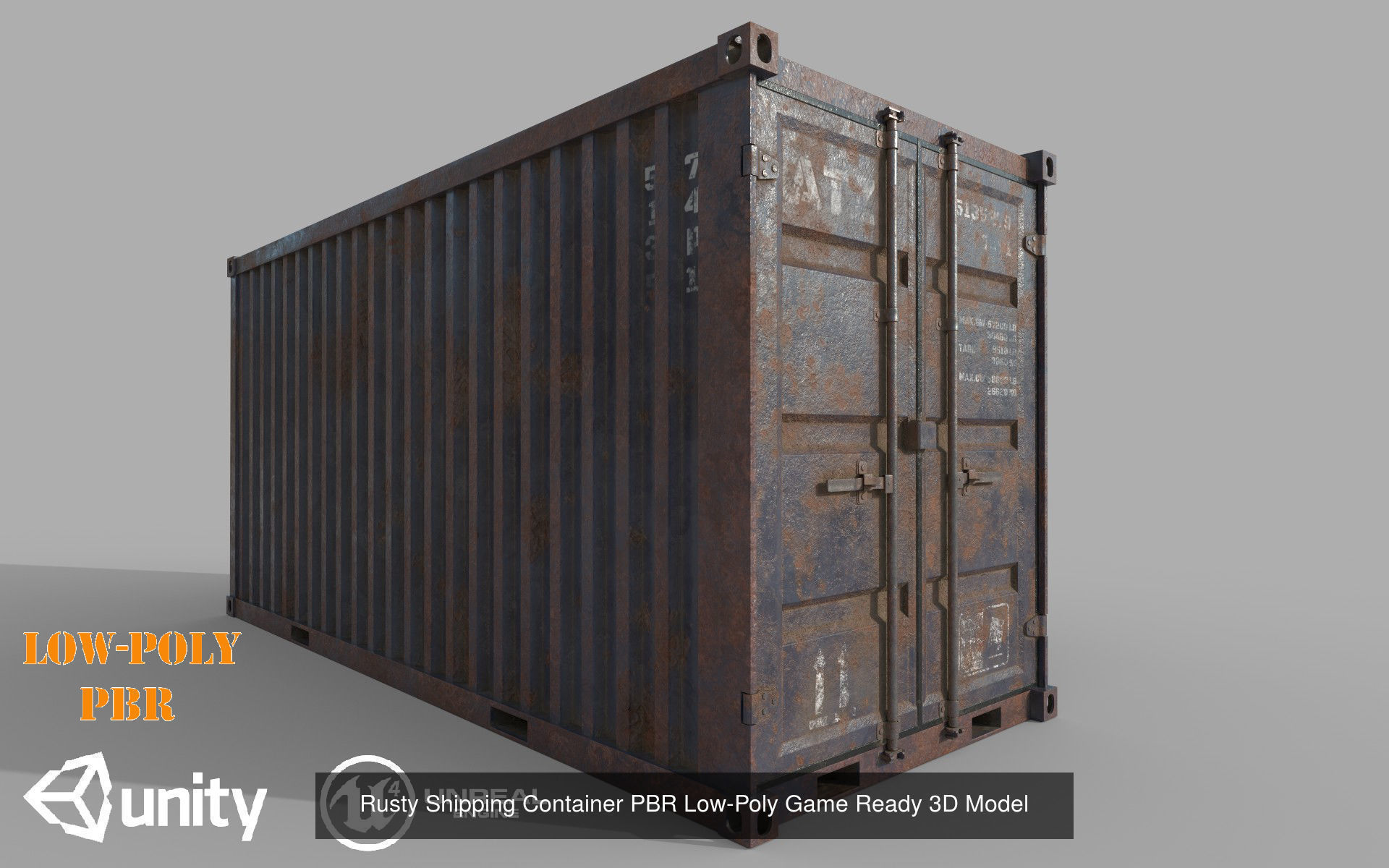 9 Colourfull Container Pack PBR Low-Poly Game Ready 3D Model 3D Model Collection_8