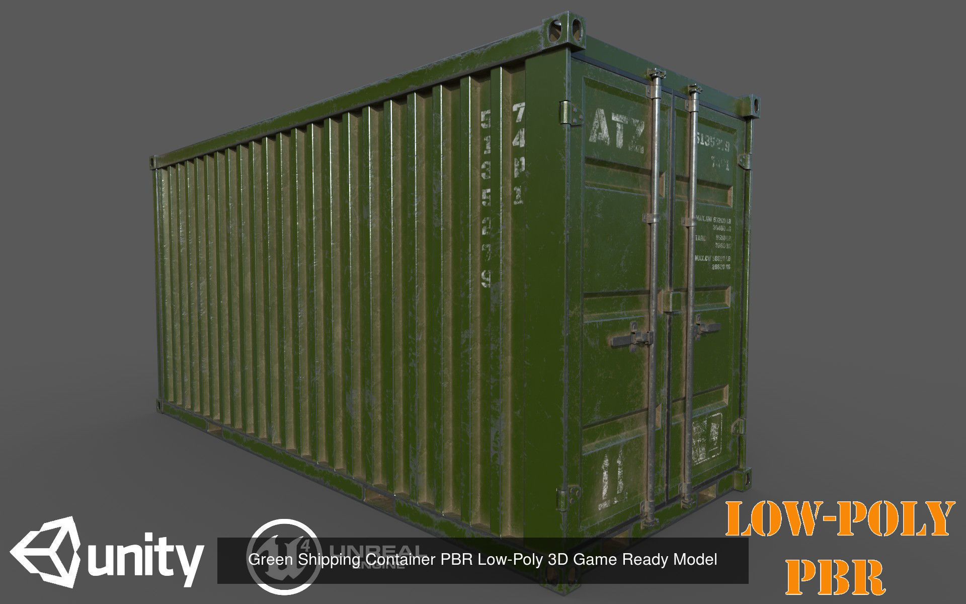 9 Colourfull Container Pack PBR Low-Poly Game Ready 3D Model 3D Model Collection_3