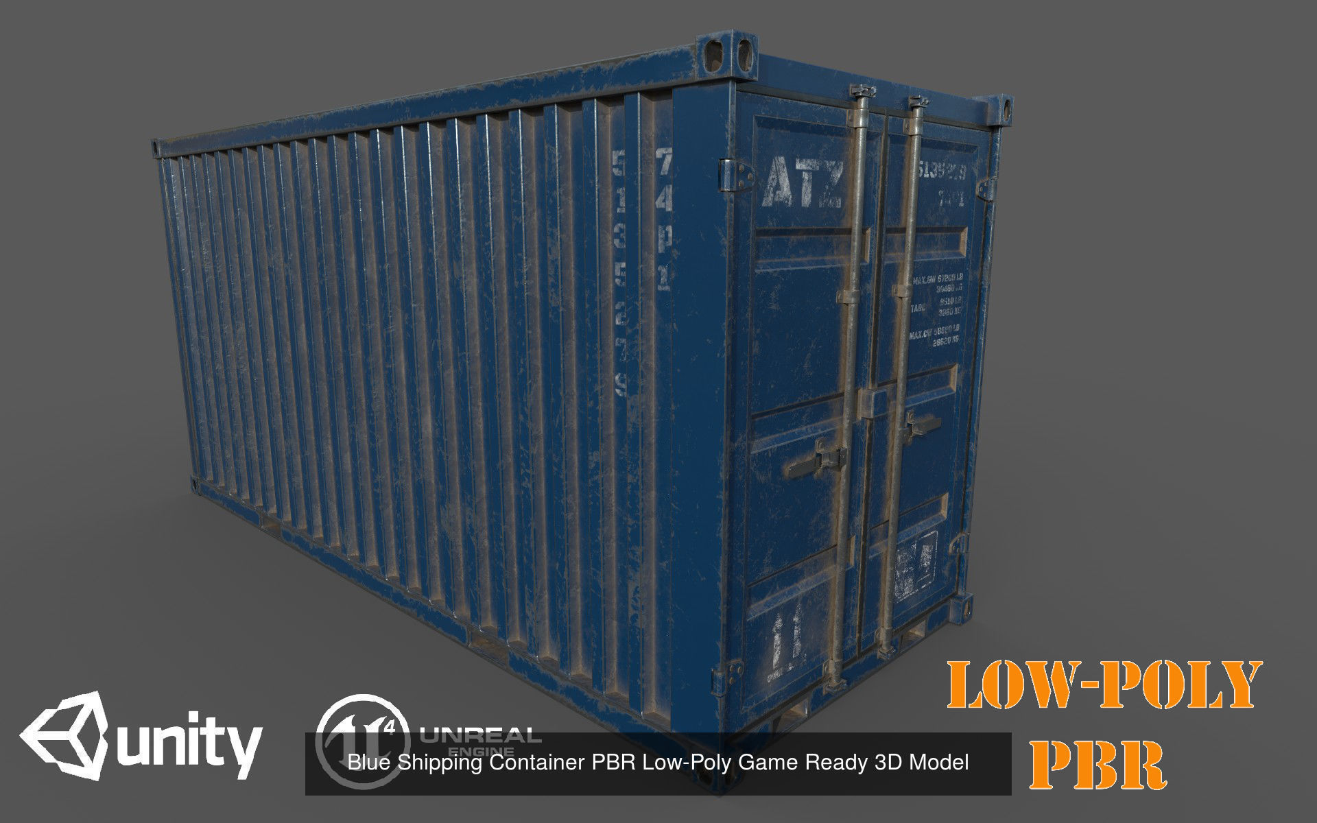 9 Colourfull Container Pack PBR Low-Poly Game Ready 3D Model 3D Model Collection_2