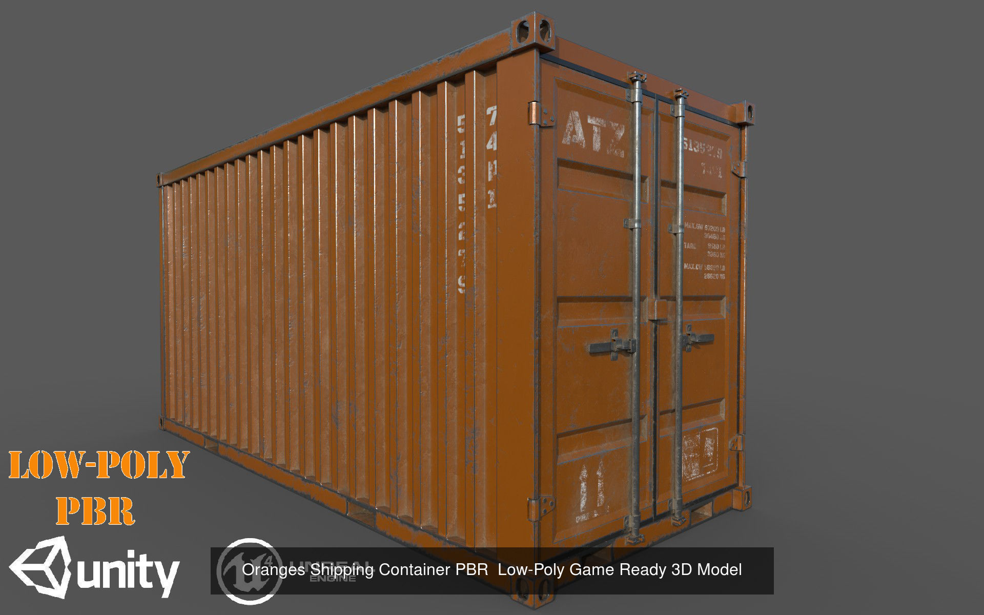 9 Colourfull Container Pack PBR Low-Poly Game Ready 3D Model 3D Model Collection_5