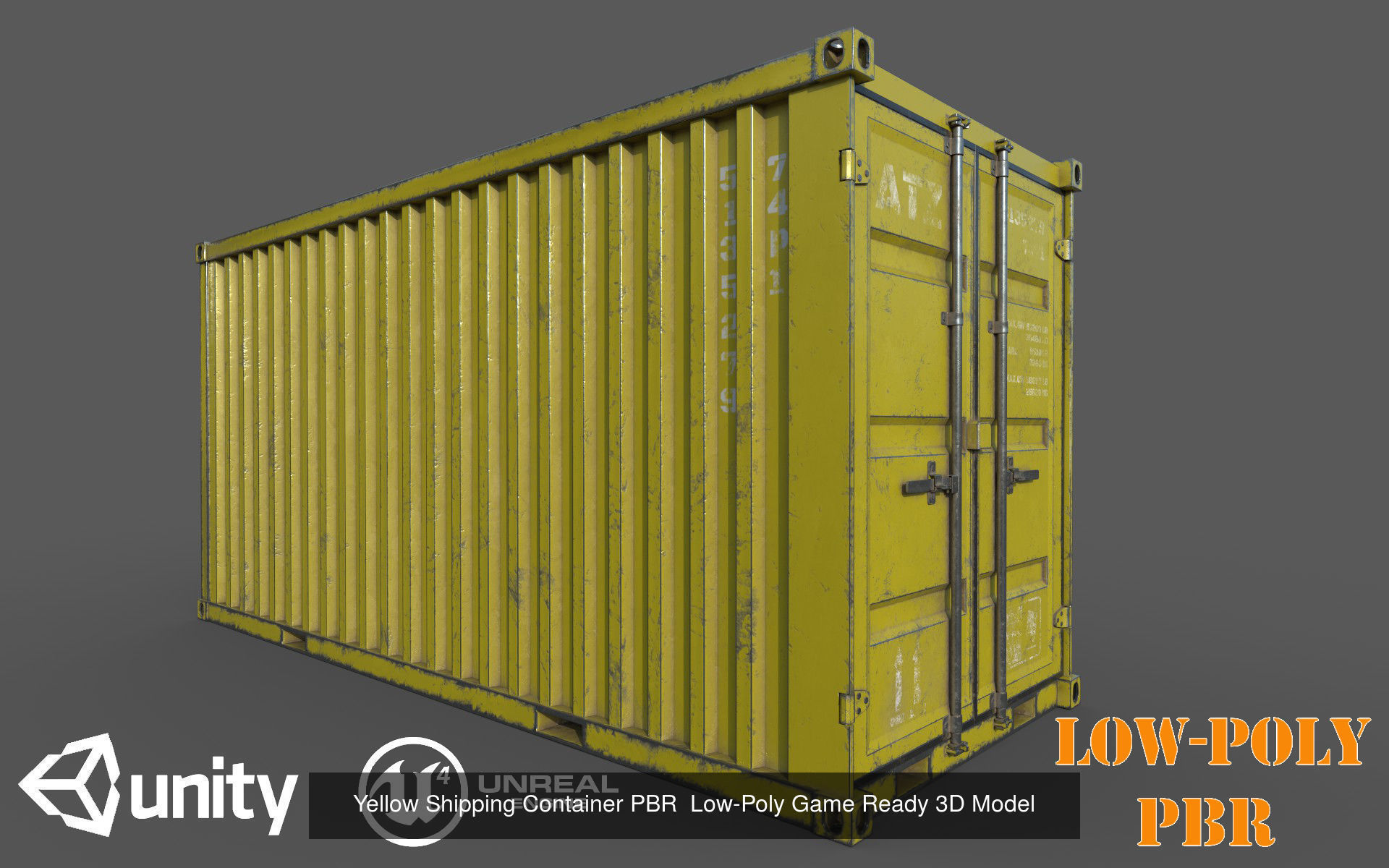 9 Colourfull Container Pack PBR Low-Poly Game Ready 3D Model 3D Model Collection_4