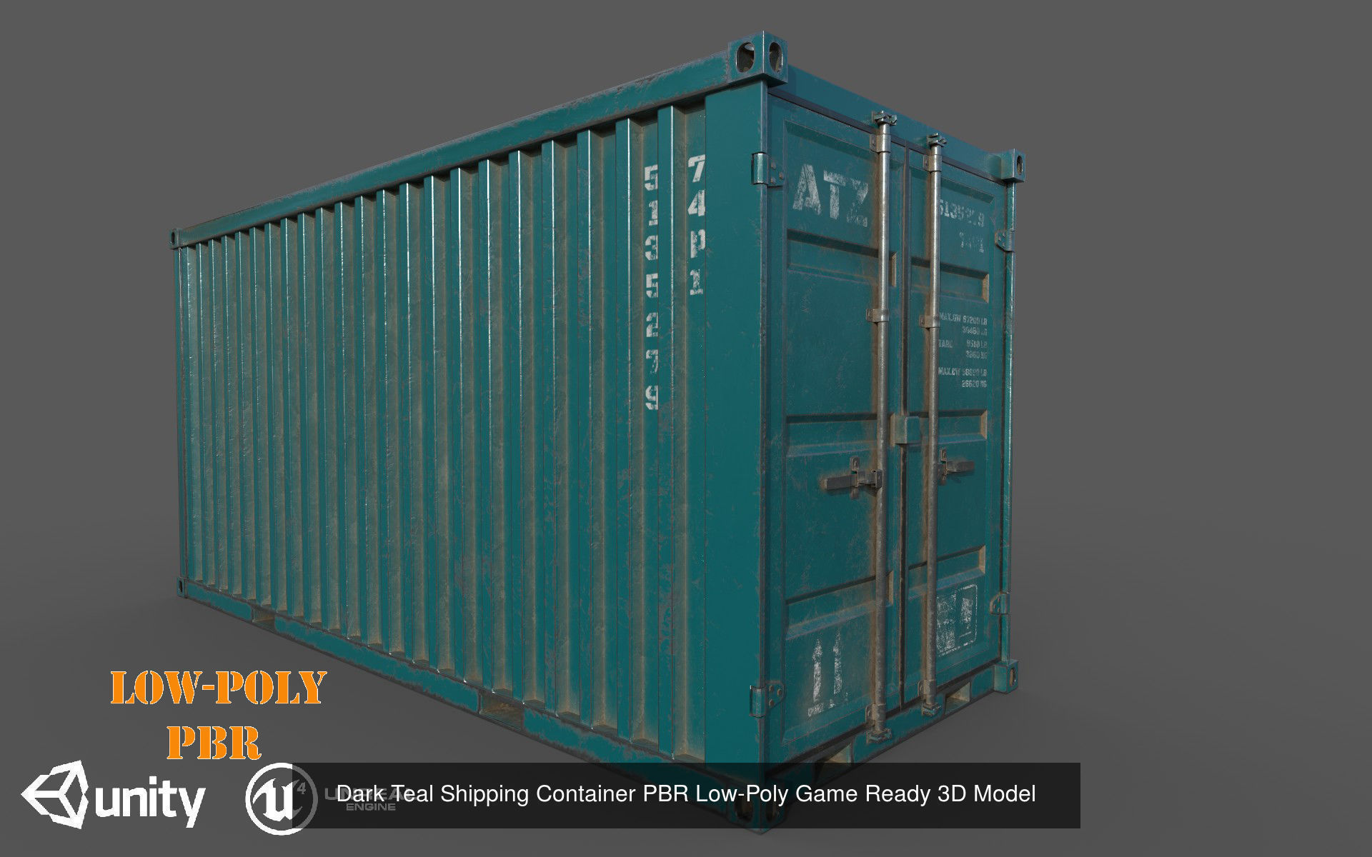 9 Colourfull Container Pack PBR Low-Poly Game Ready 3D Model 3D Model Collection_6