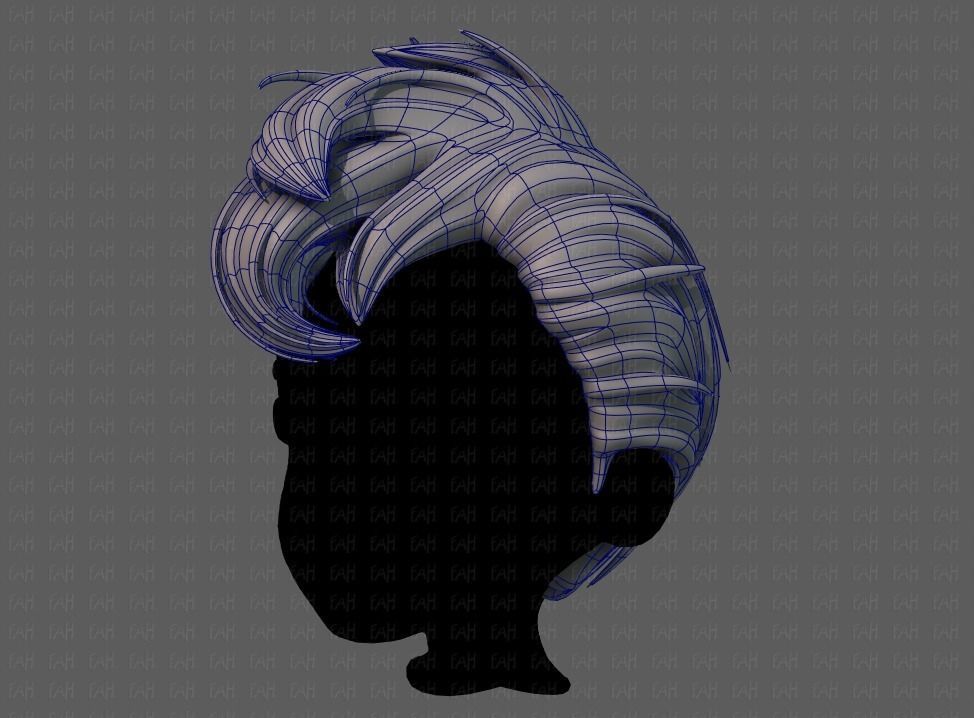 3D Hair style for boy V71 Low-poly 3D model_16