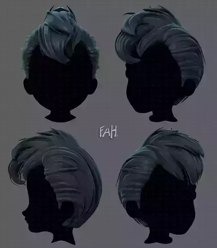 3D Hair style for boy V71 Low-poly 3D model