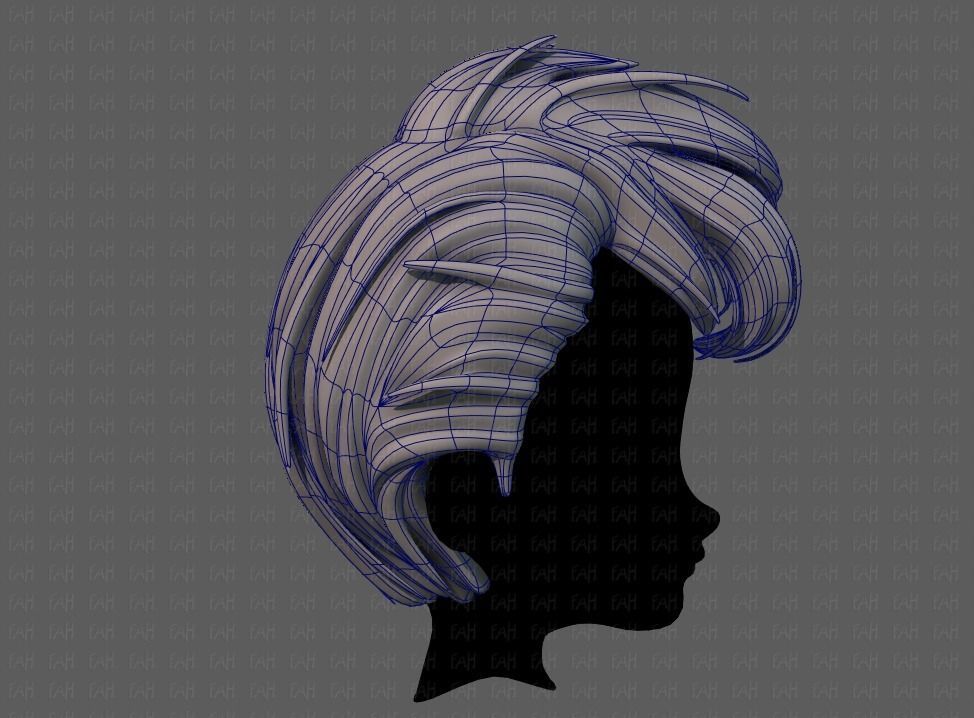 3D Hair style for boy V71 Low-poly 3D model_11