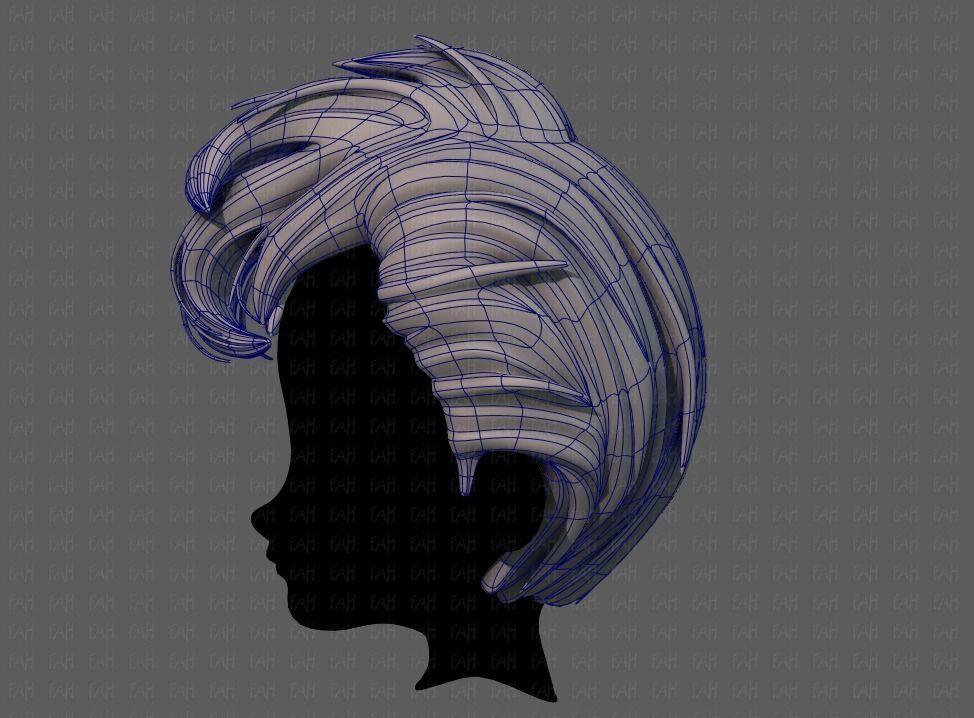 3D Hair style for boy V71 Low-poly 3D model_15