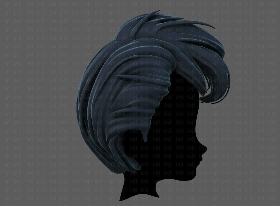 3D Hair style for boy V71 Low-poly 3D model_3