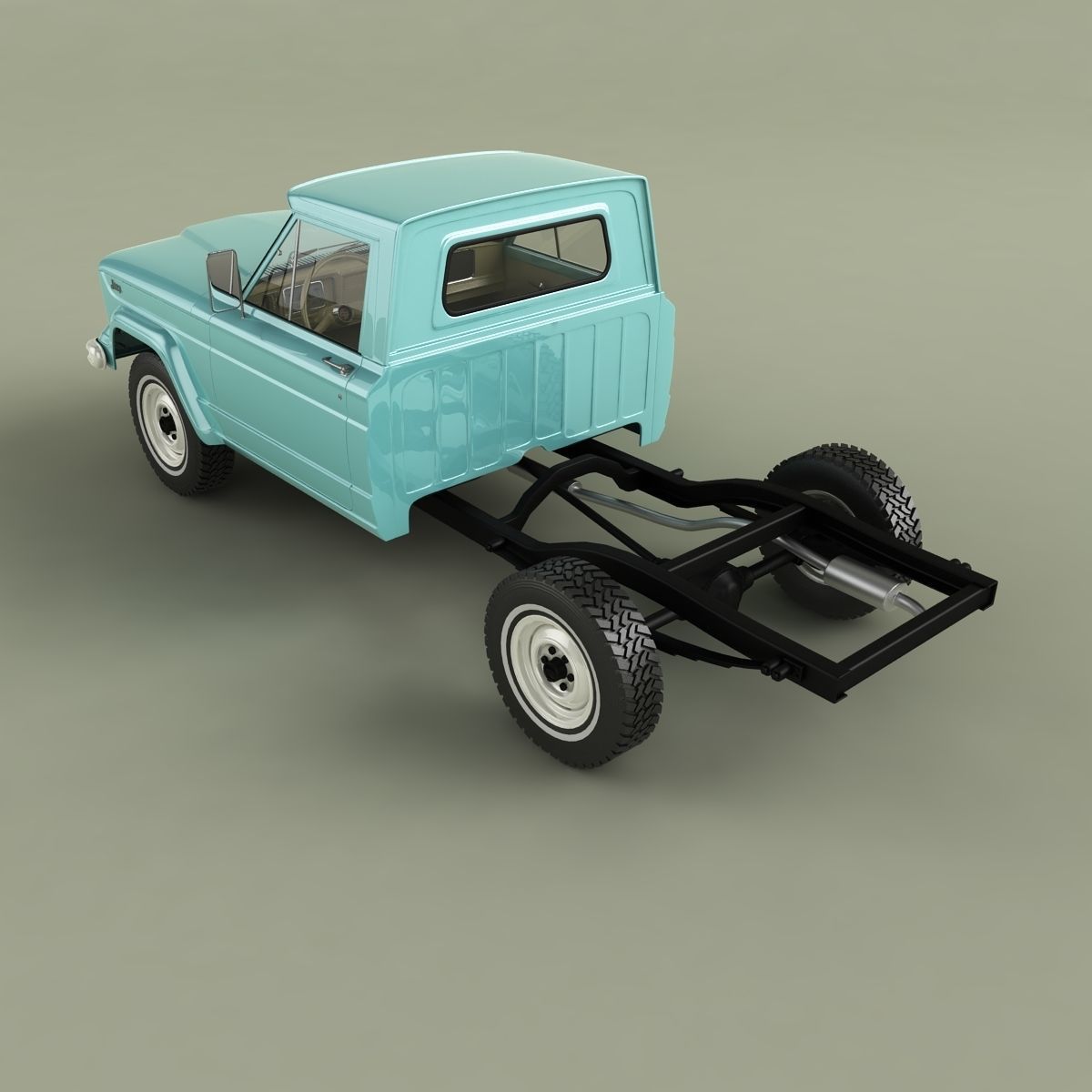 Jeep Gladiator Thriftside SJ Pickup 3D model_9