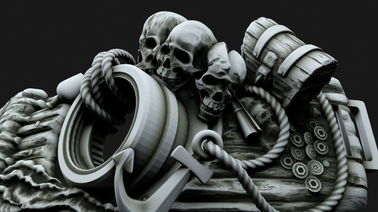 Pirate Mask 3D print model_7