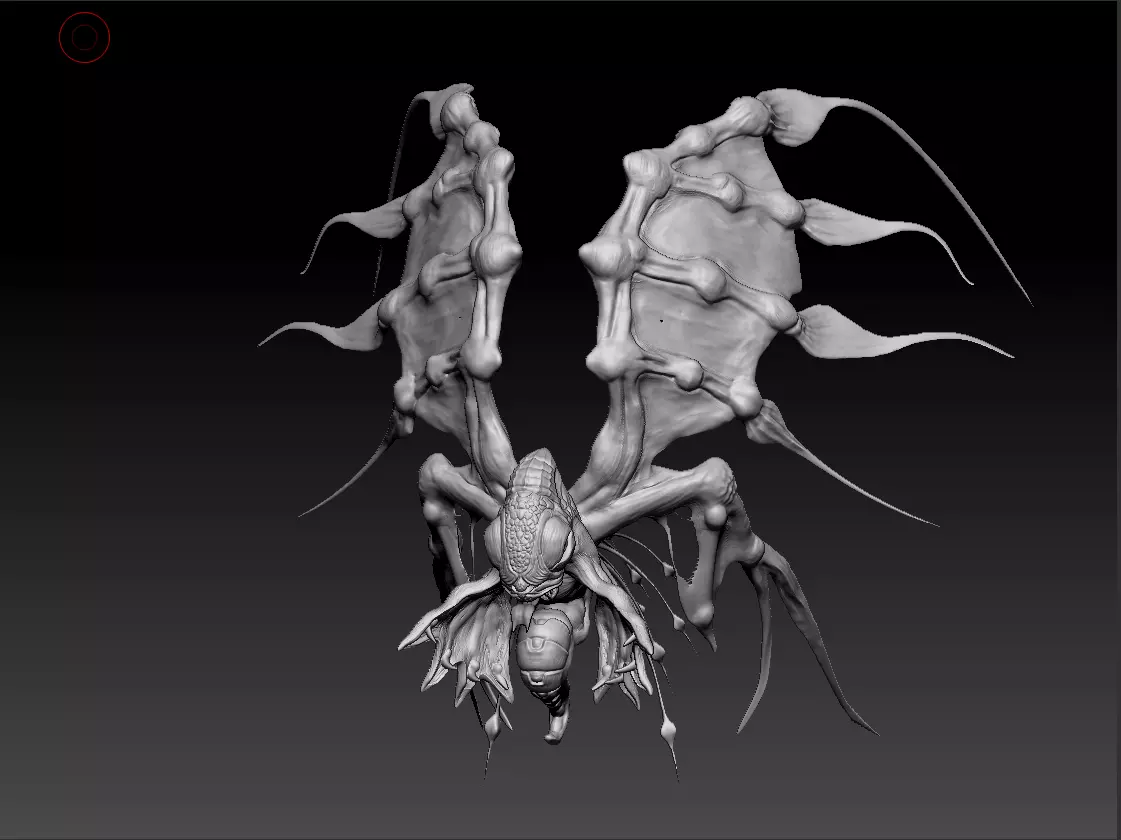 Butterfly creature with wings 3D print model_0