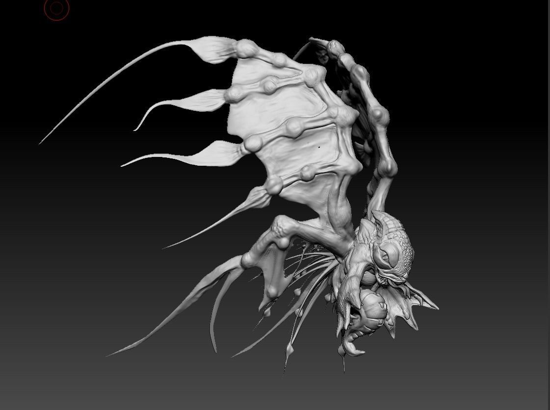 Butterfly creature with wings 3D print model_2