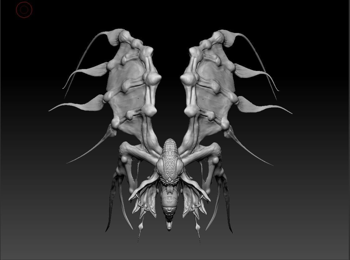 Butterfly creature with wings 3D print model_1