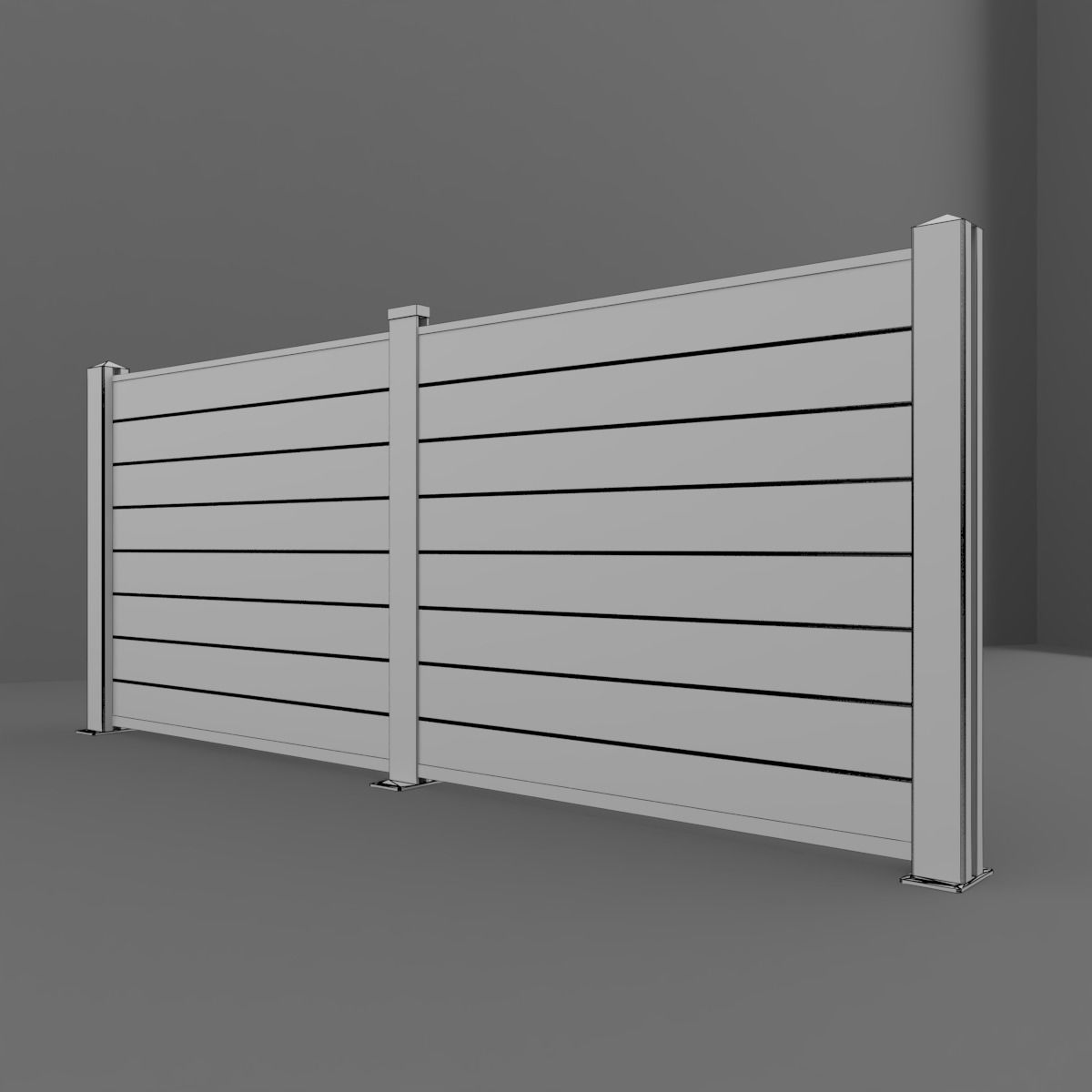 Wood Fence 3D model_8