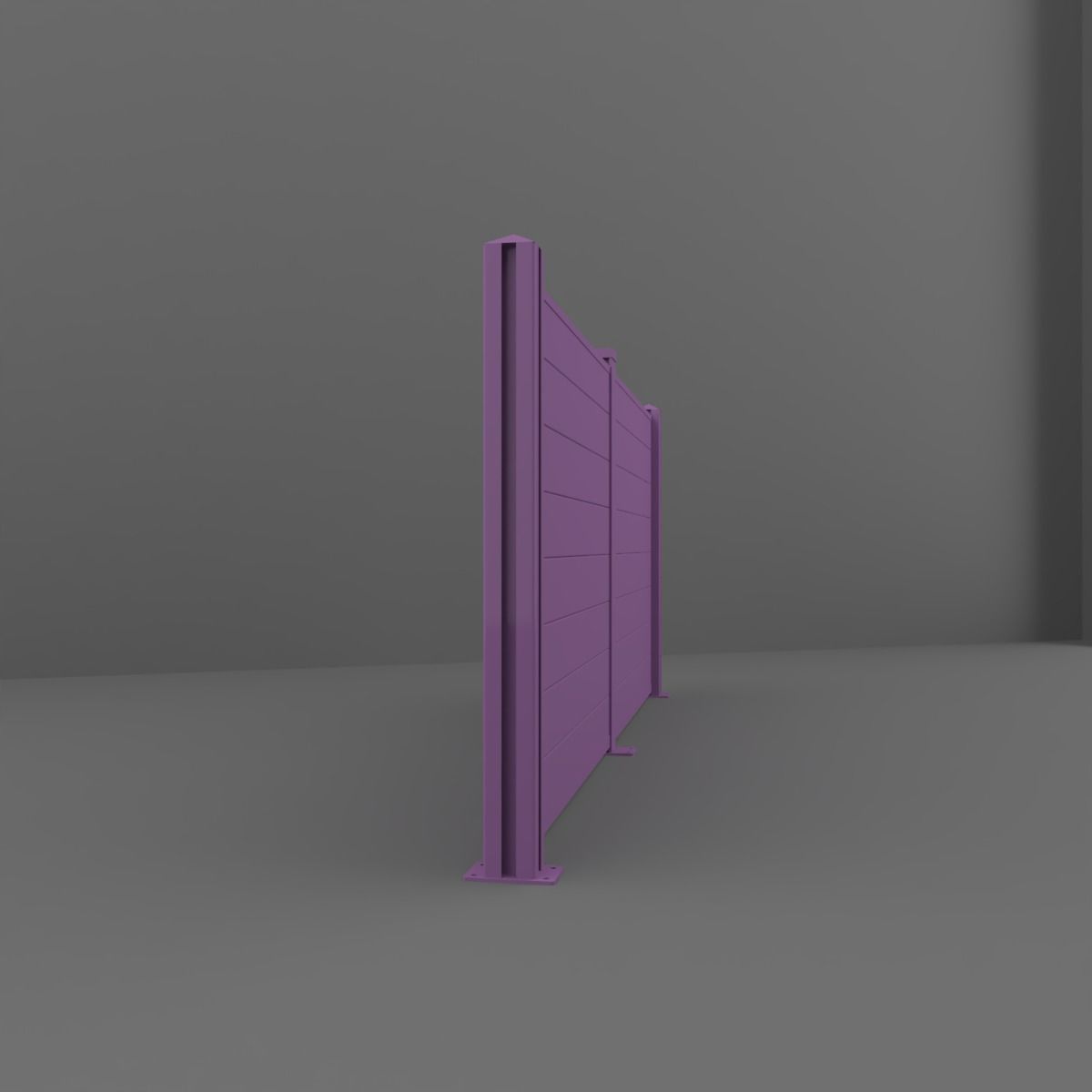 Wood Fence 3D model_3