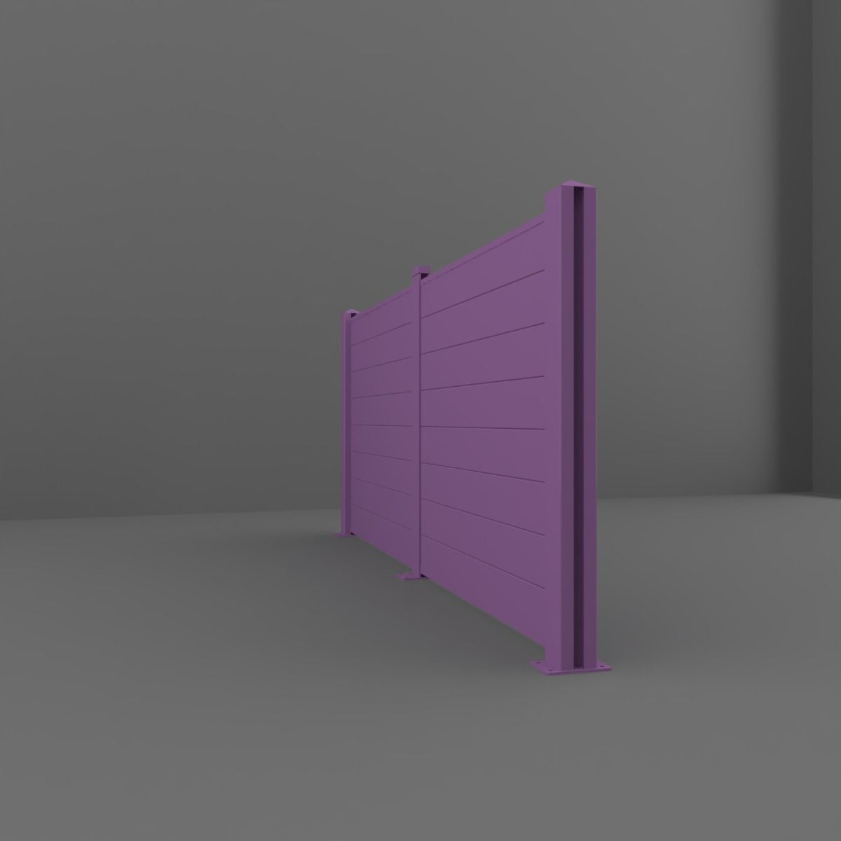 Wood Fence 3D model_4