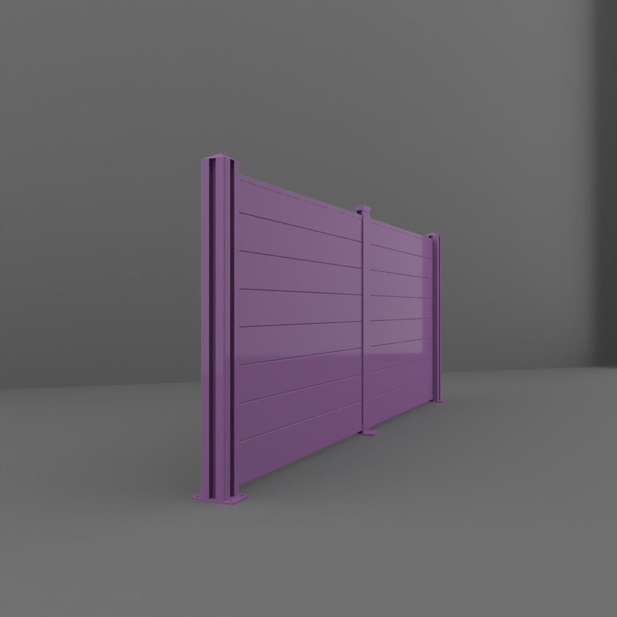 Wood Fence 3D model_2