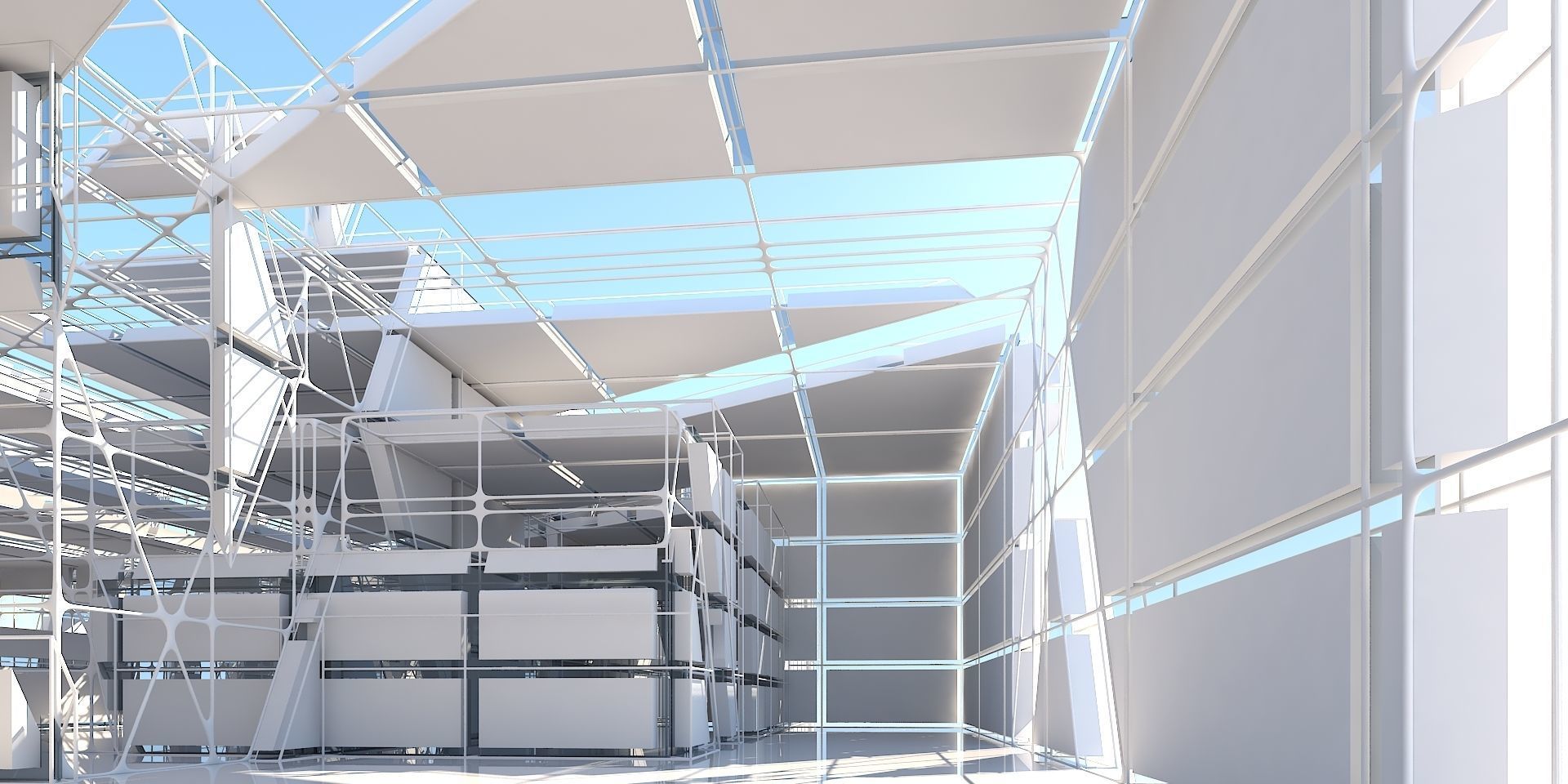 Futuristic Architectural Interior 16 3D model_2