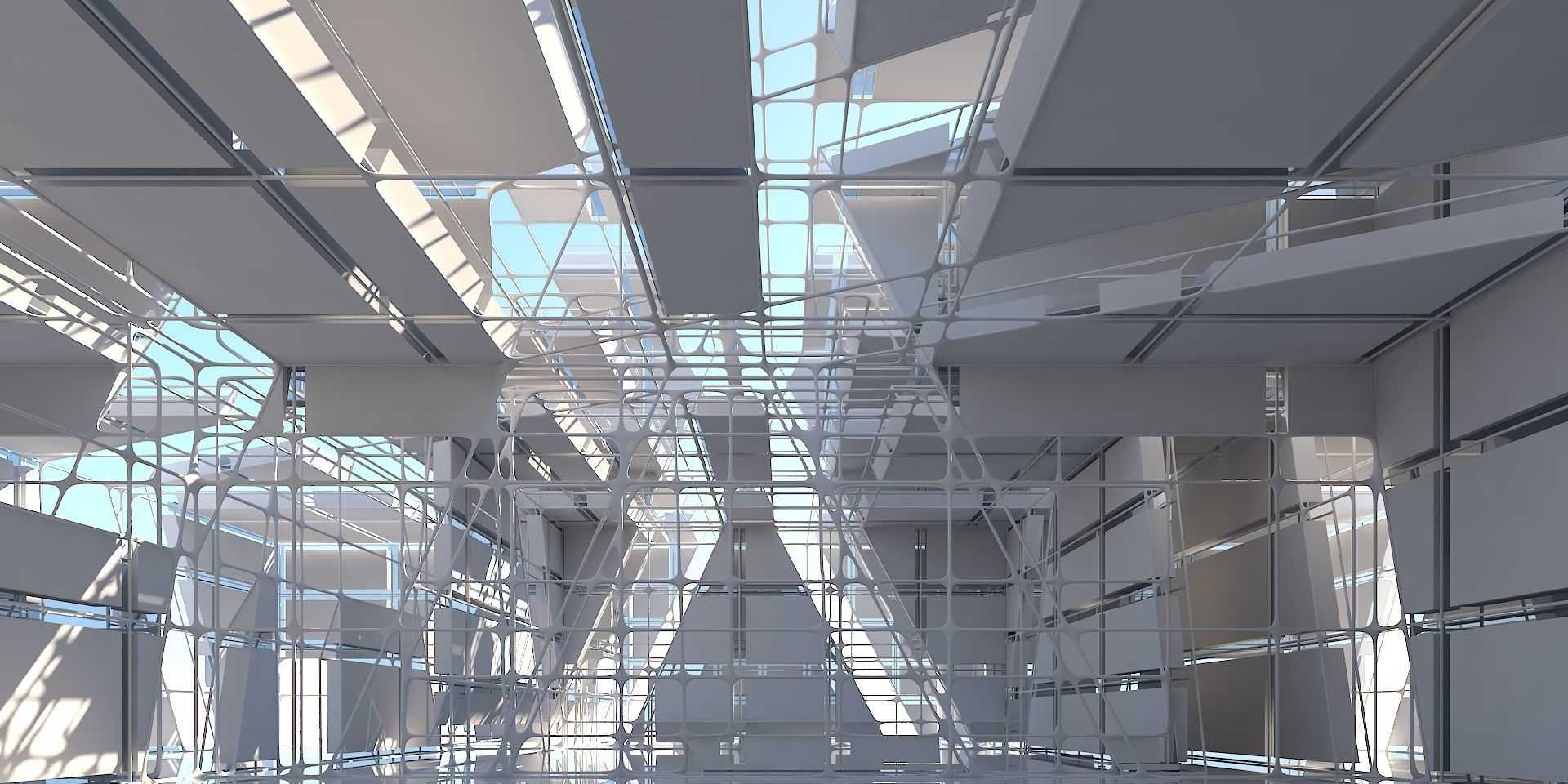 Futuristic Architectural Interior 16 3D model_1