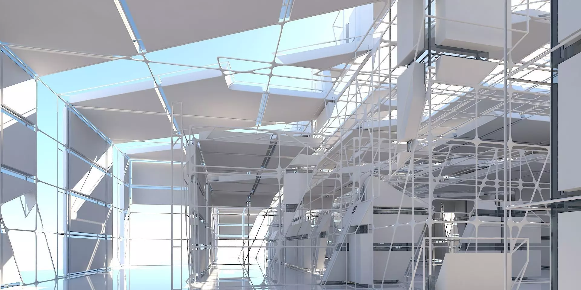 Futuristic Architectural Interior 16 3D model_0