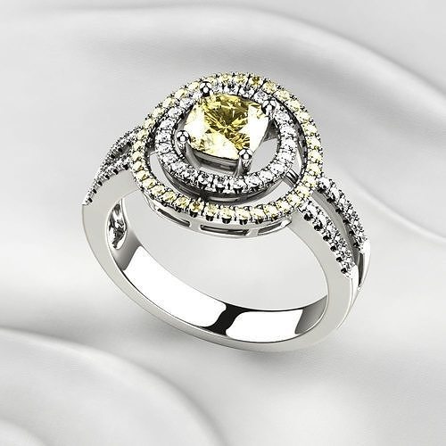 Golden Ring with Cushion 3D print model