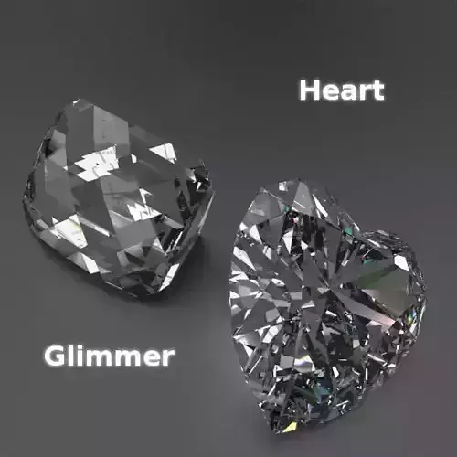 Gem Collection heart and glimmer diamonds 3D model