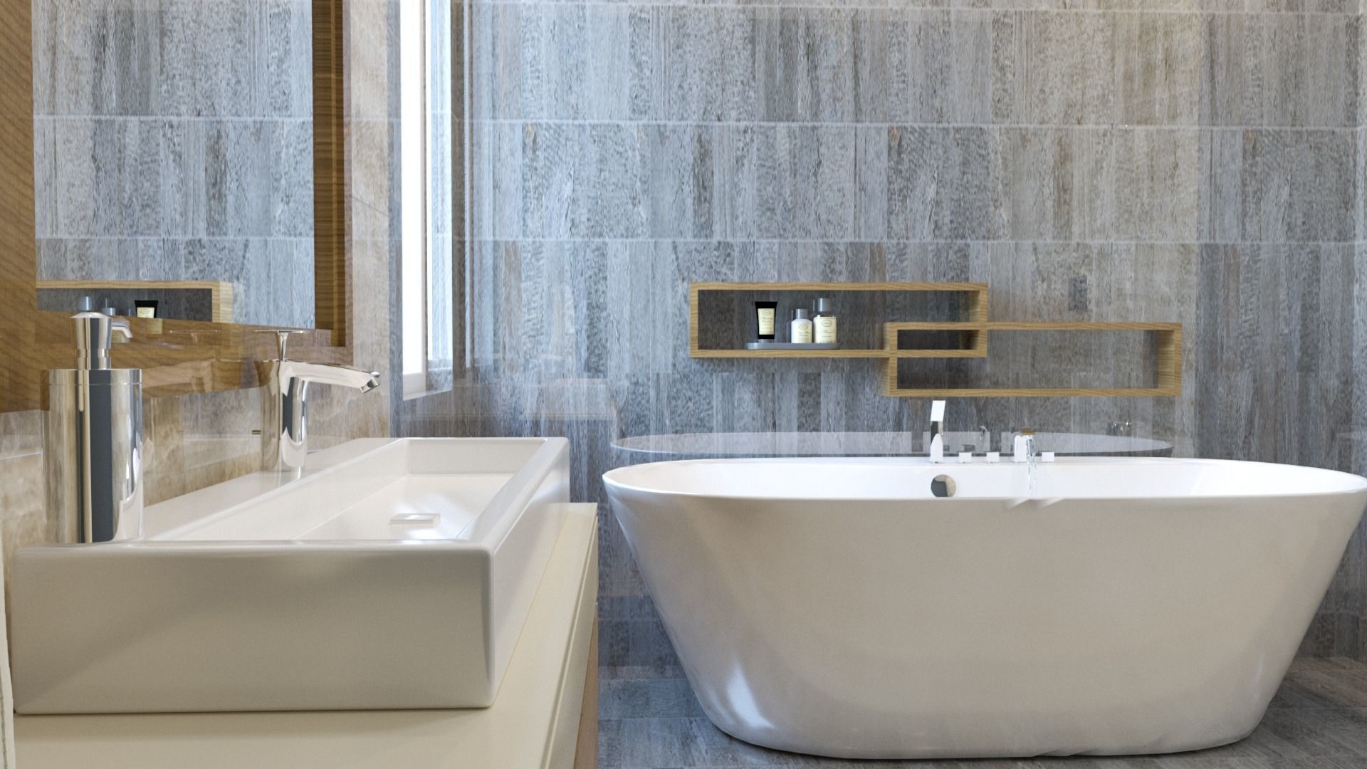 Modern Bathroom Interior 3D model_2