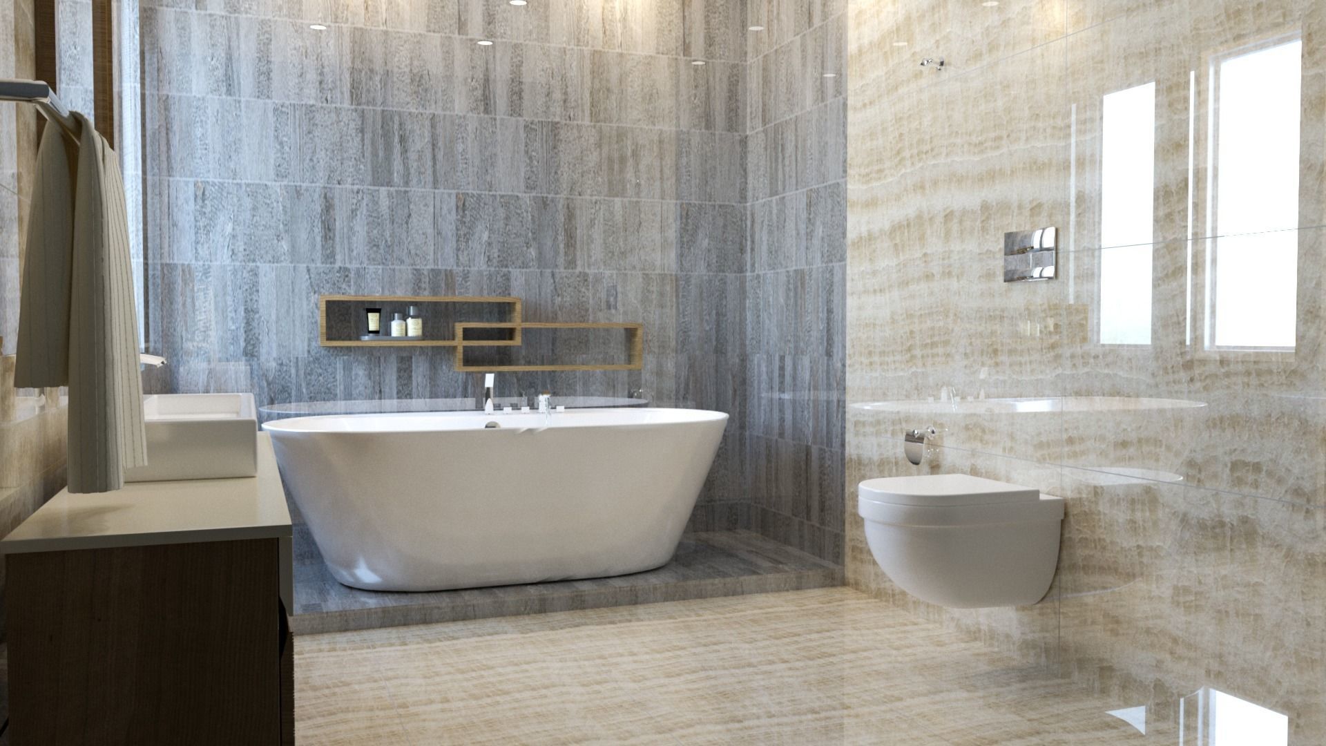 Modern Bathroom Interior 3D model_4