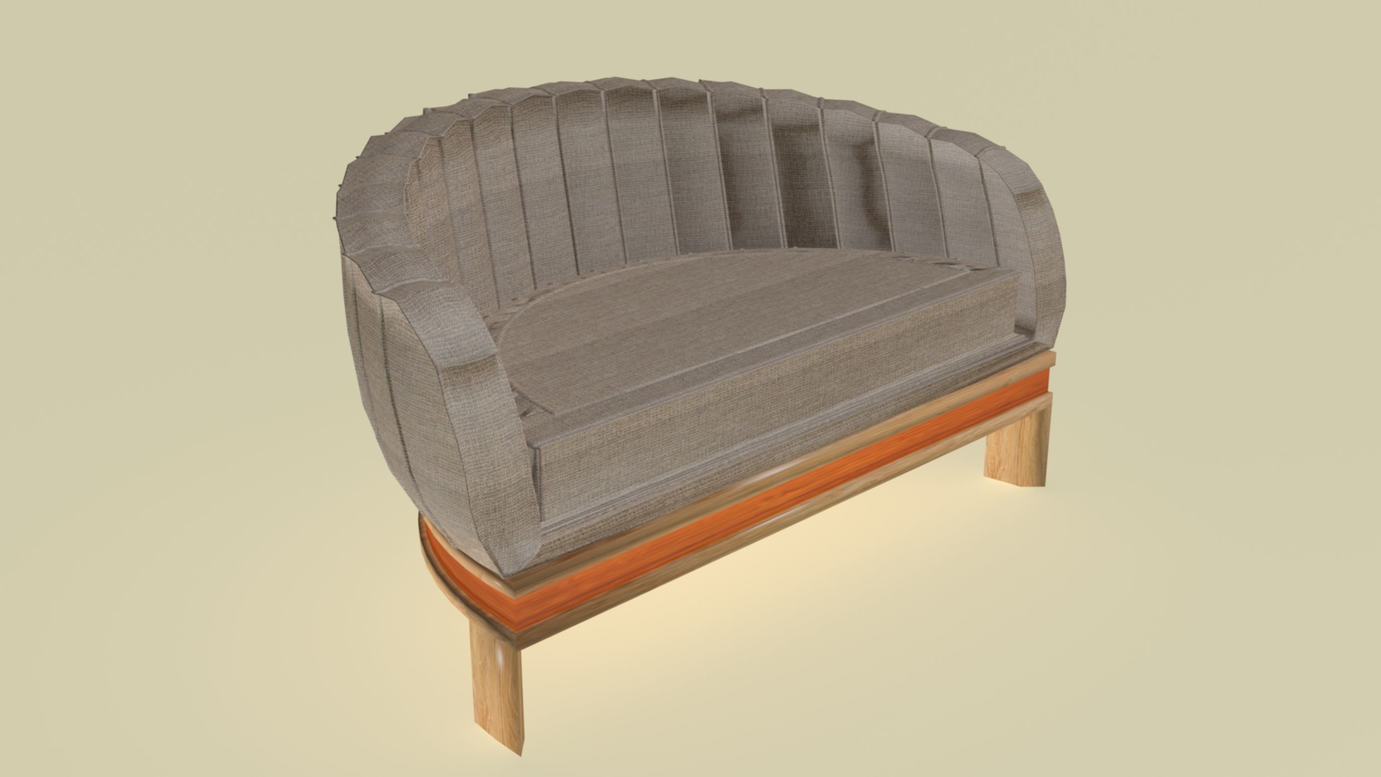Modern hemispherical sofa Low-poly 3D model_1