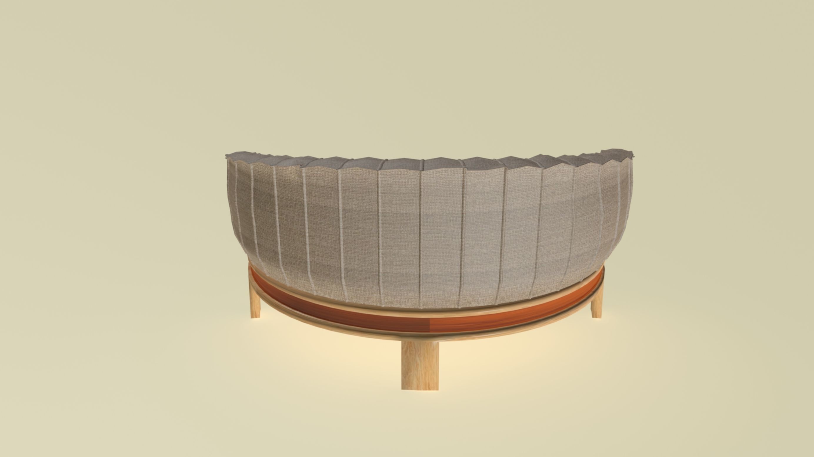 Modern hemispherical sofa Low-poly 3D model_5
