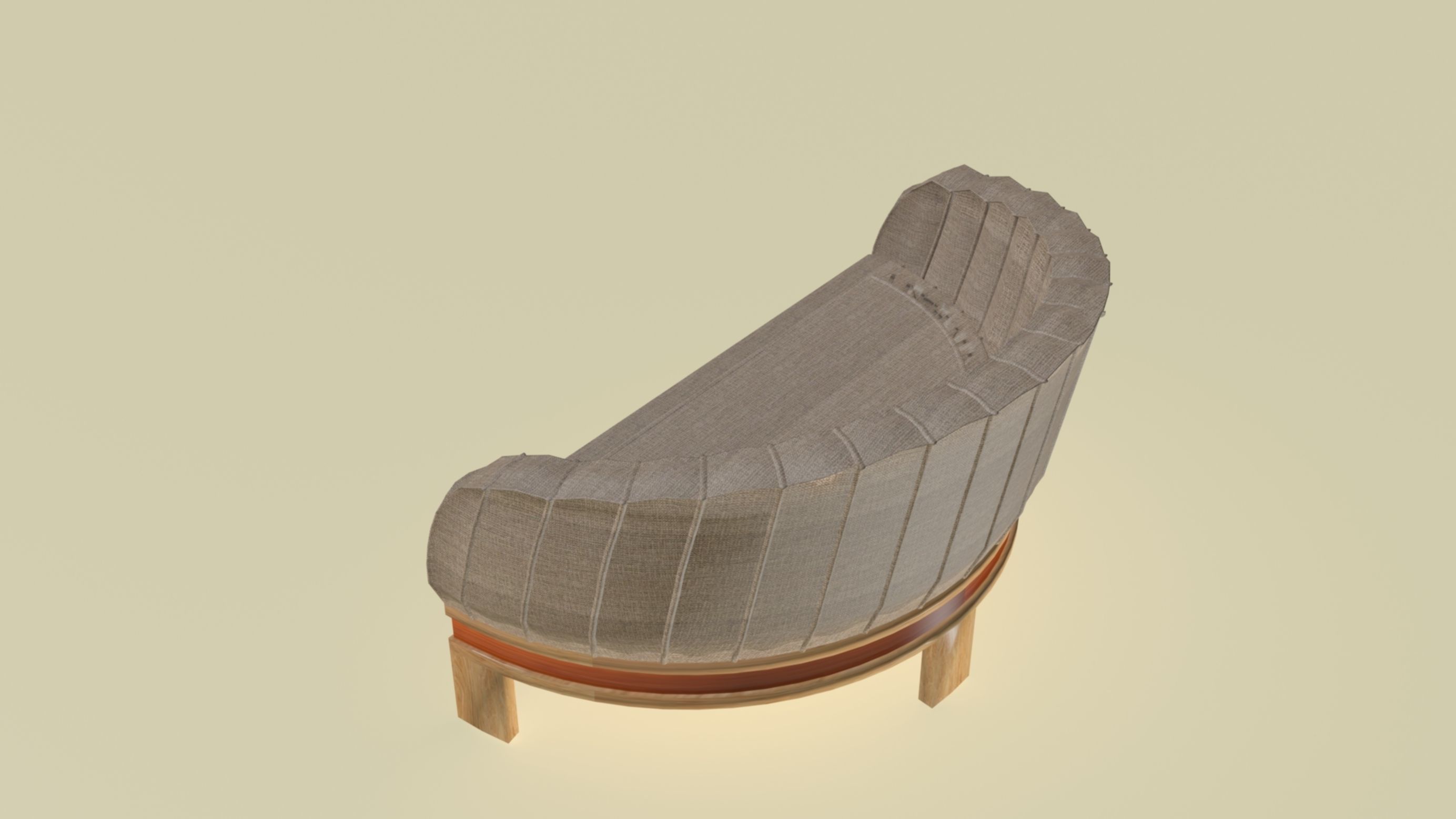 Modern hemispherical sofa Low-poly 3D model_6