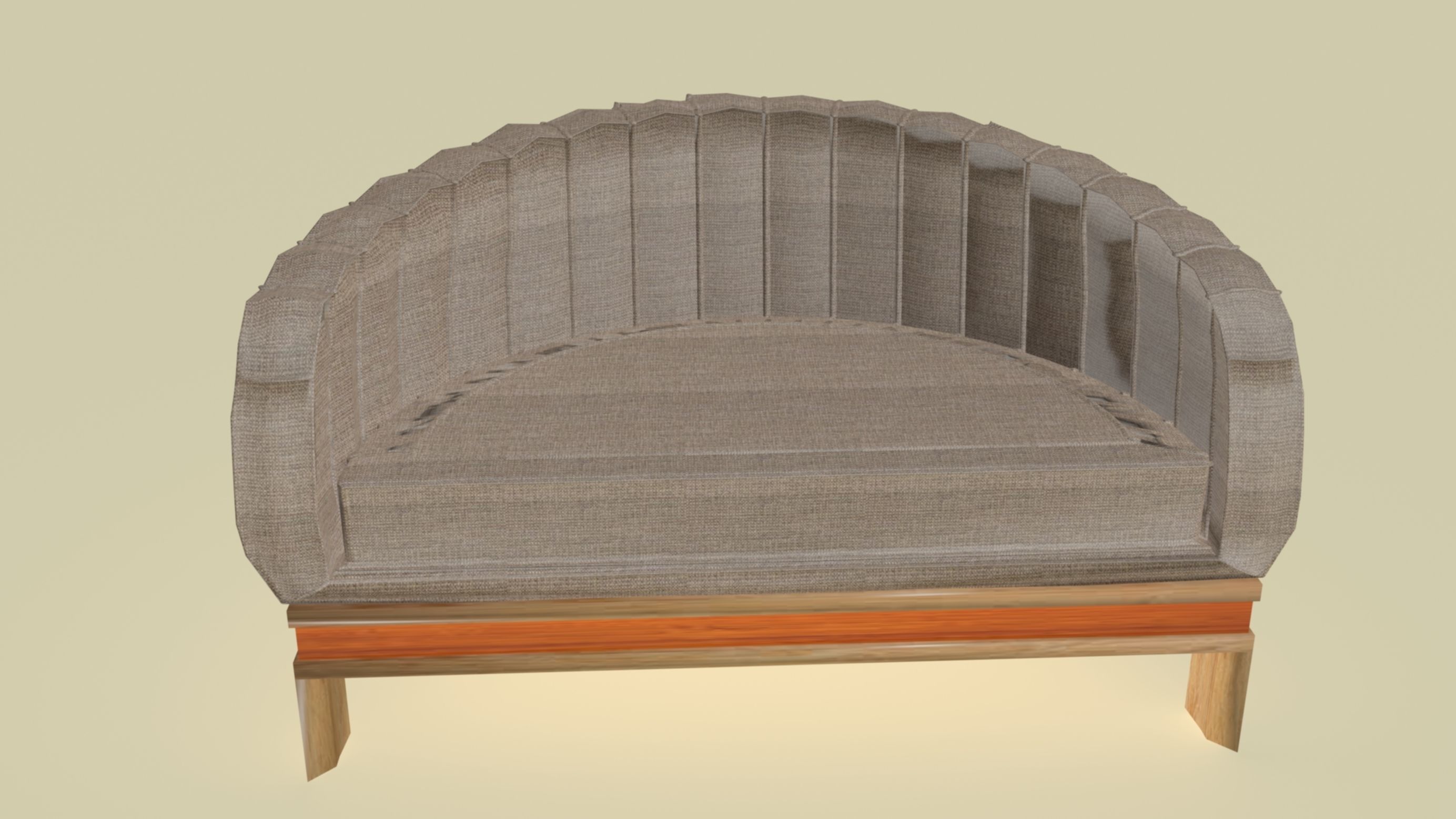 Modern hemispherical sofa Low-poly 3D model_2