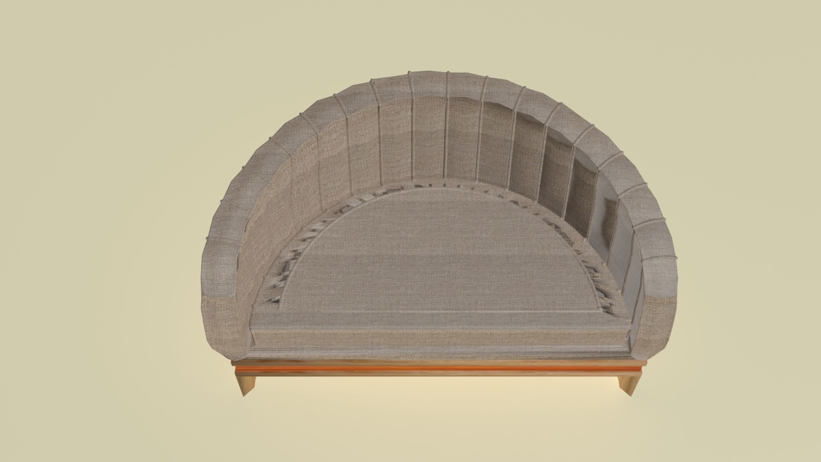 Modern hemispherical sofa Low-poly 3D model_7