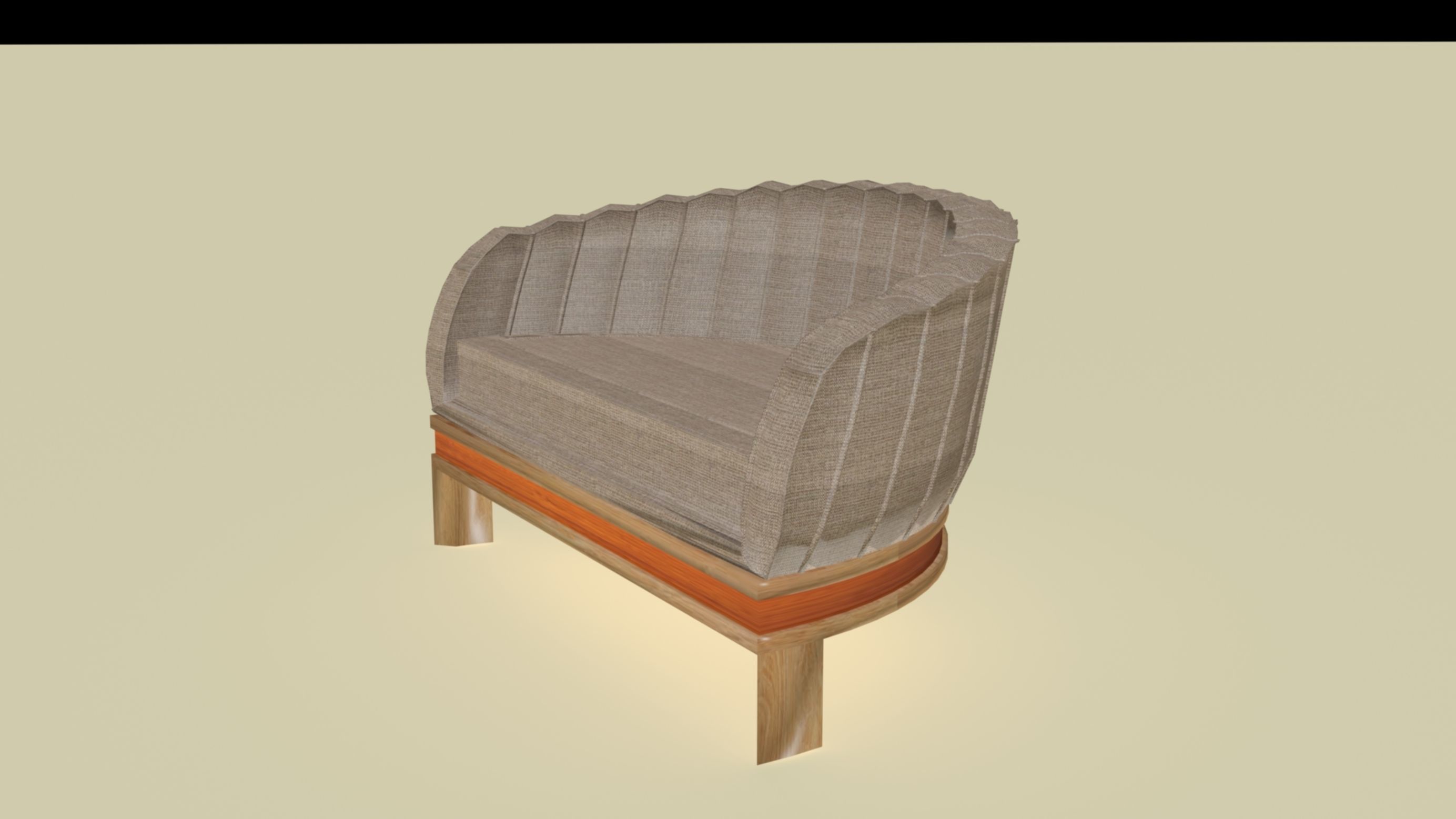 Modern hemispherical sofa Low-poly 3D model_3