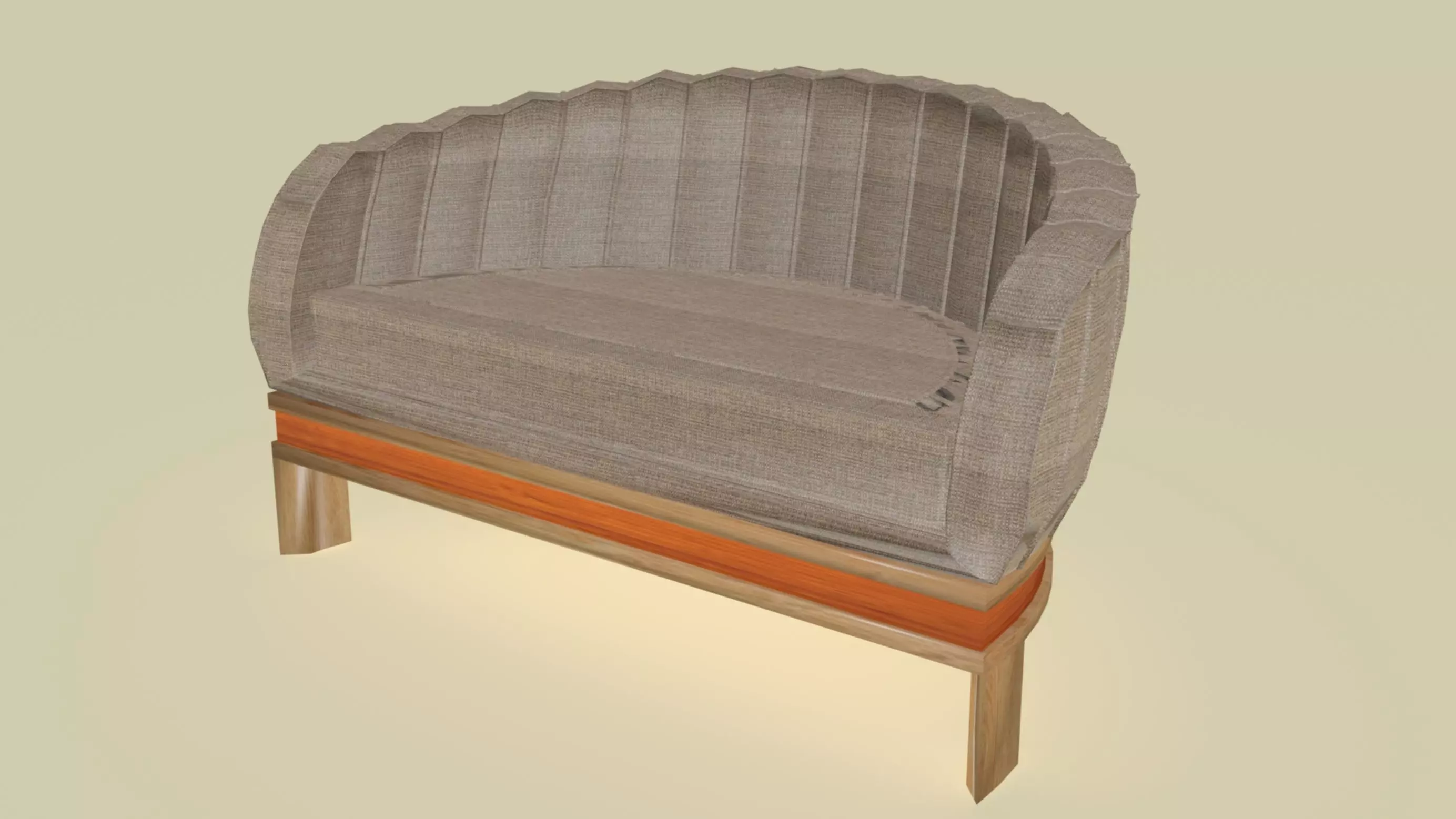 Modern hemispherical sofa Low-poly 3D model_0