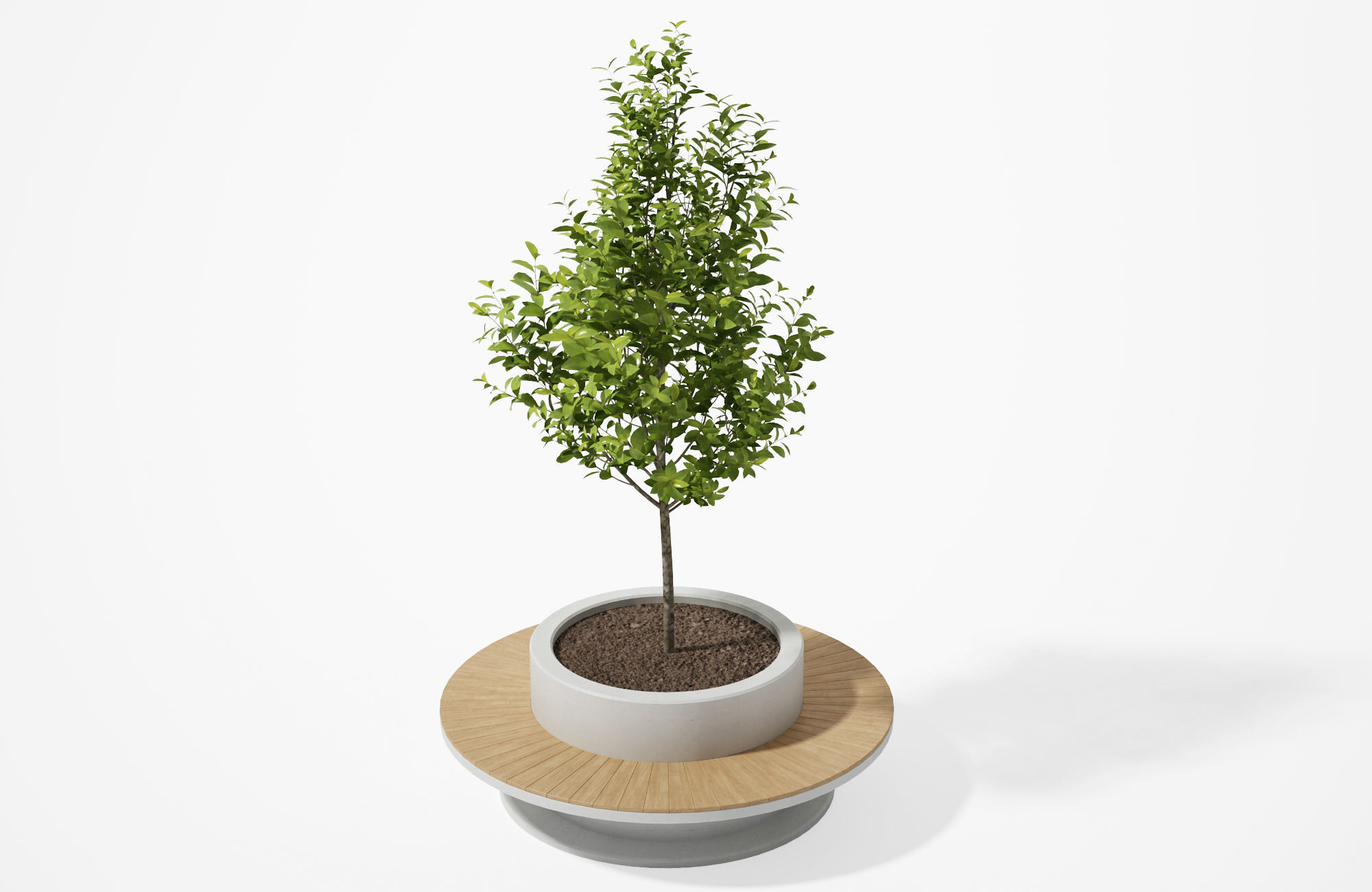 Geometric Street Bench 3D model_4